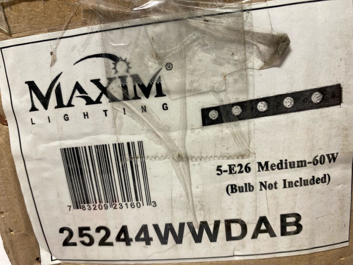 Maxim 25244WWDAB Plank 5 Light 48" Wide Distressed Wood Bathroom Light - Weathered Wood / Antique Brass
