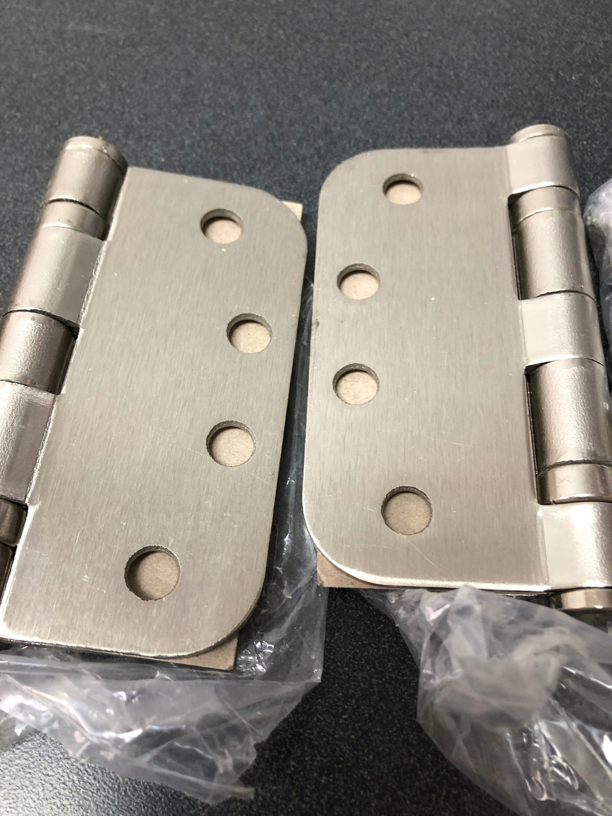 Deltana S44R5HDB15 4" x 4" Ball Bearing 5/8" Radius Corners Mortise Hinge - Pair - Satin Nickel