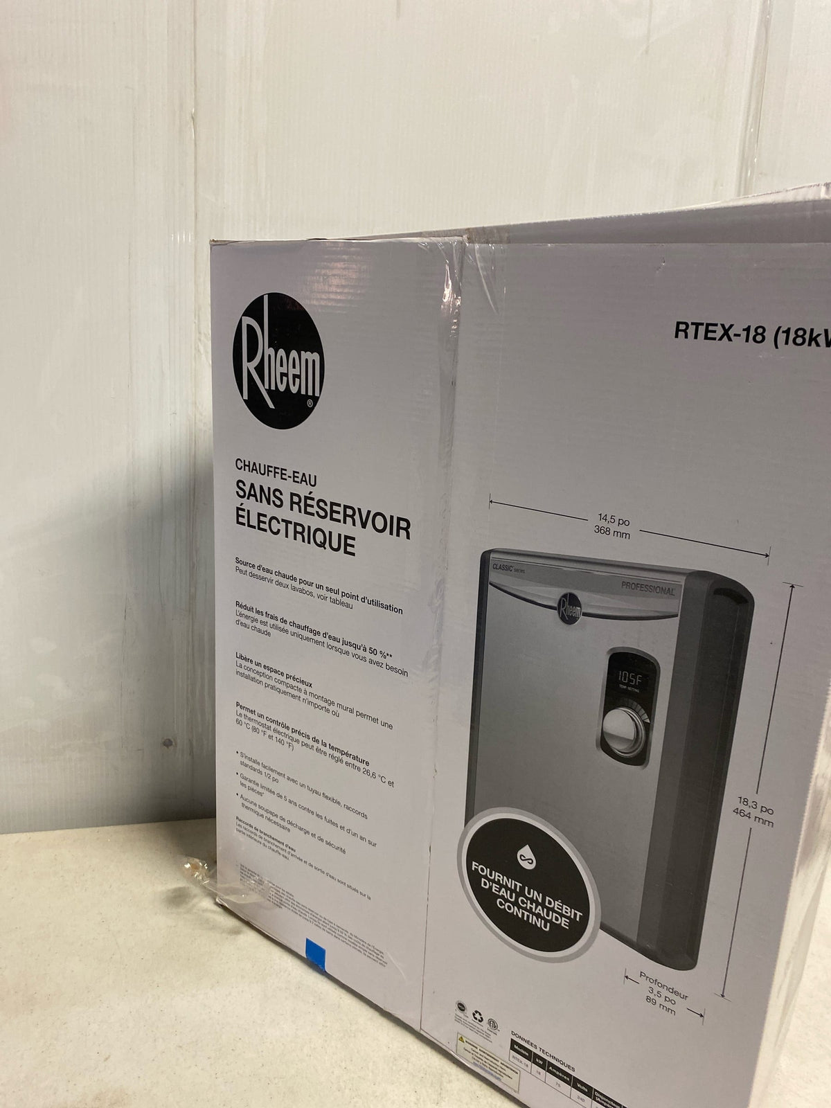 RHEEM RTEX-18 Electric Tankless Water Heater,4.4 gpm 53UJ86