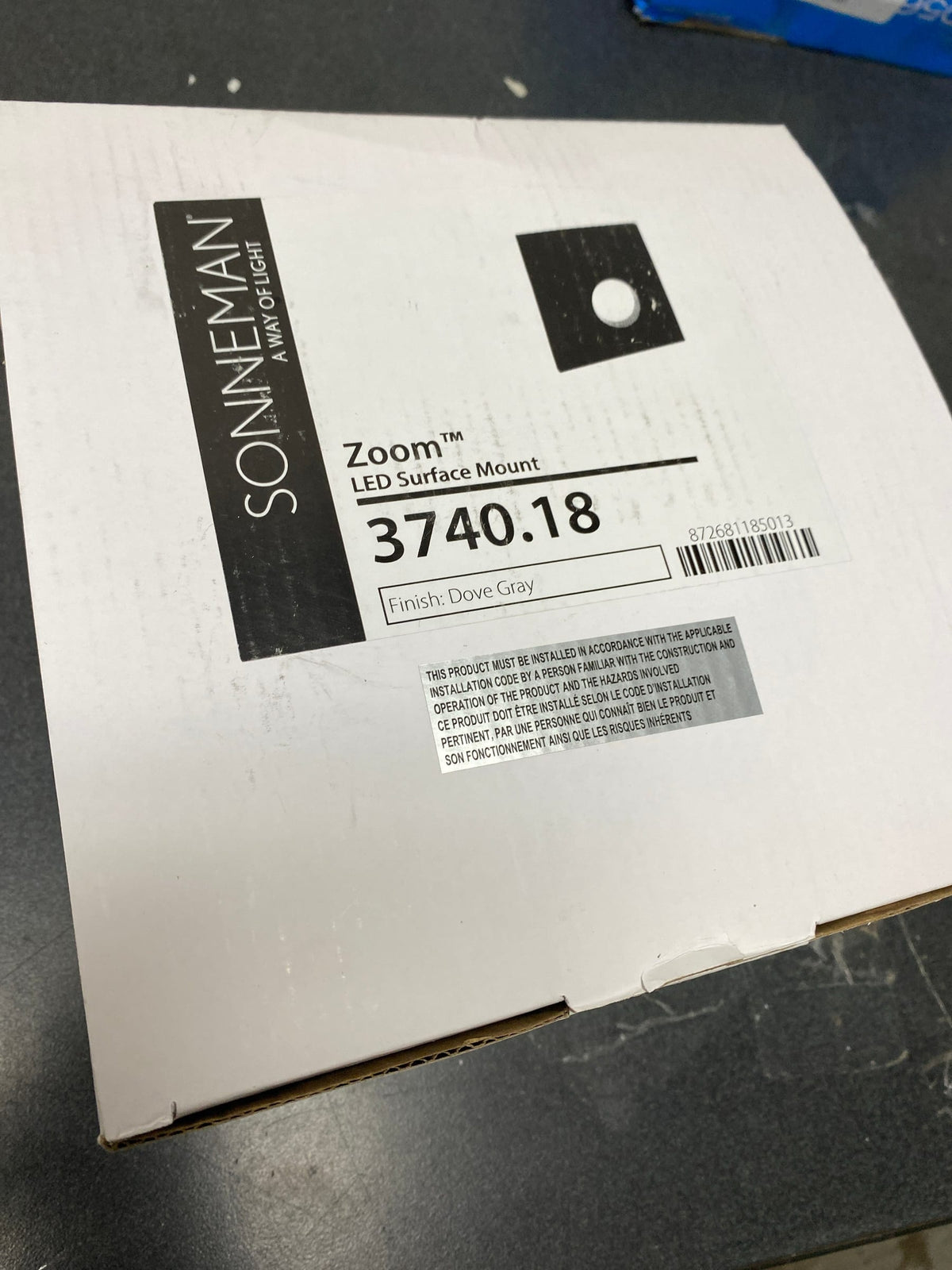 Sonneman 3740.18 Zoom 6" Wide LED Flush Mount Ceiling Fixture - Dove Gray