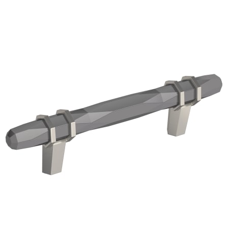 Amerock London 3-3/4 Inch Center to Center Bar Cabinet Pull - Black Chrome / Satin Nickel - Black Chrome / Satin Nickel