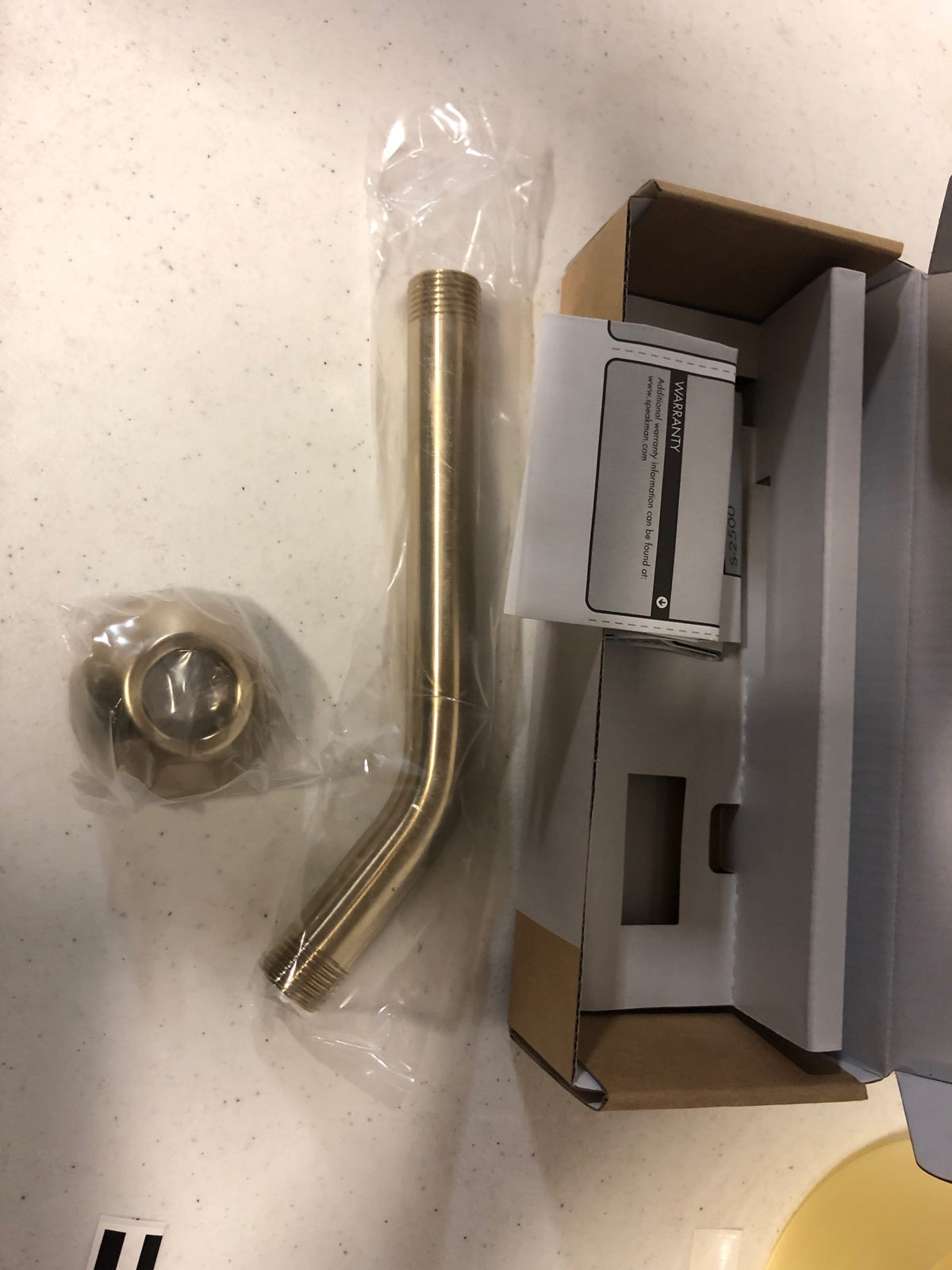 Speakman S-2500-PB Speakman 7" Shower Arm and Flange - Polished Brass