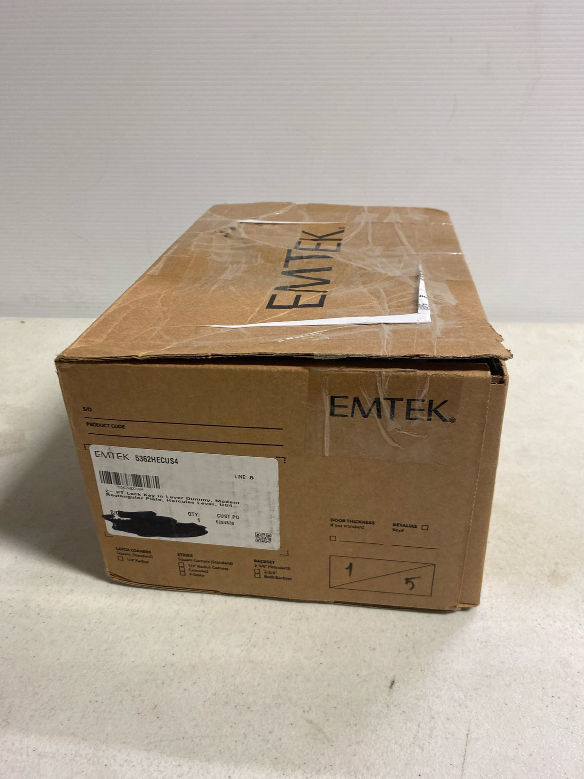 Emtek 5362US4 Modern Rectangular Two Point Dummy Entry Set - Satin Brass