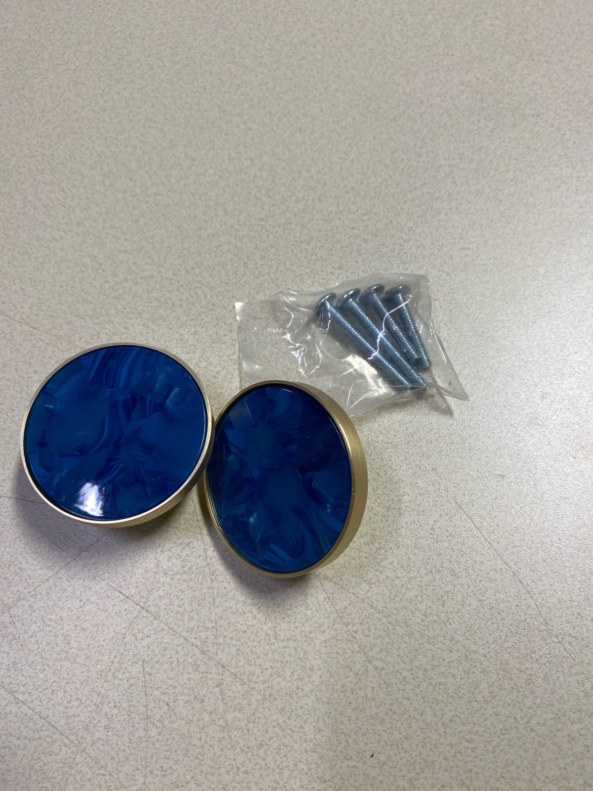 Amerock 2PK36972NVB Accents 2 Inch Round Cabinet Knob - Pack of 2 - Gold / Navy Blue