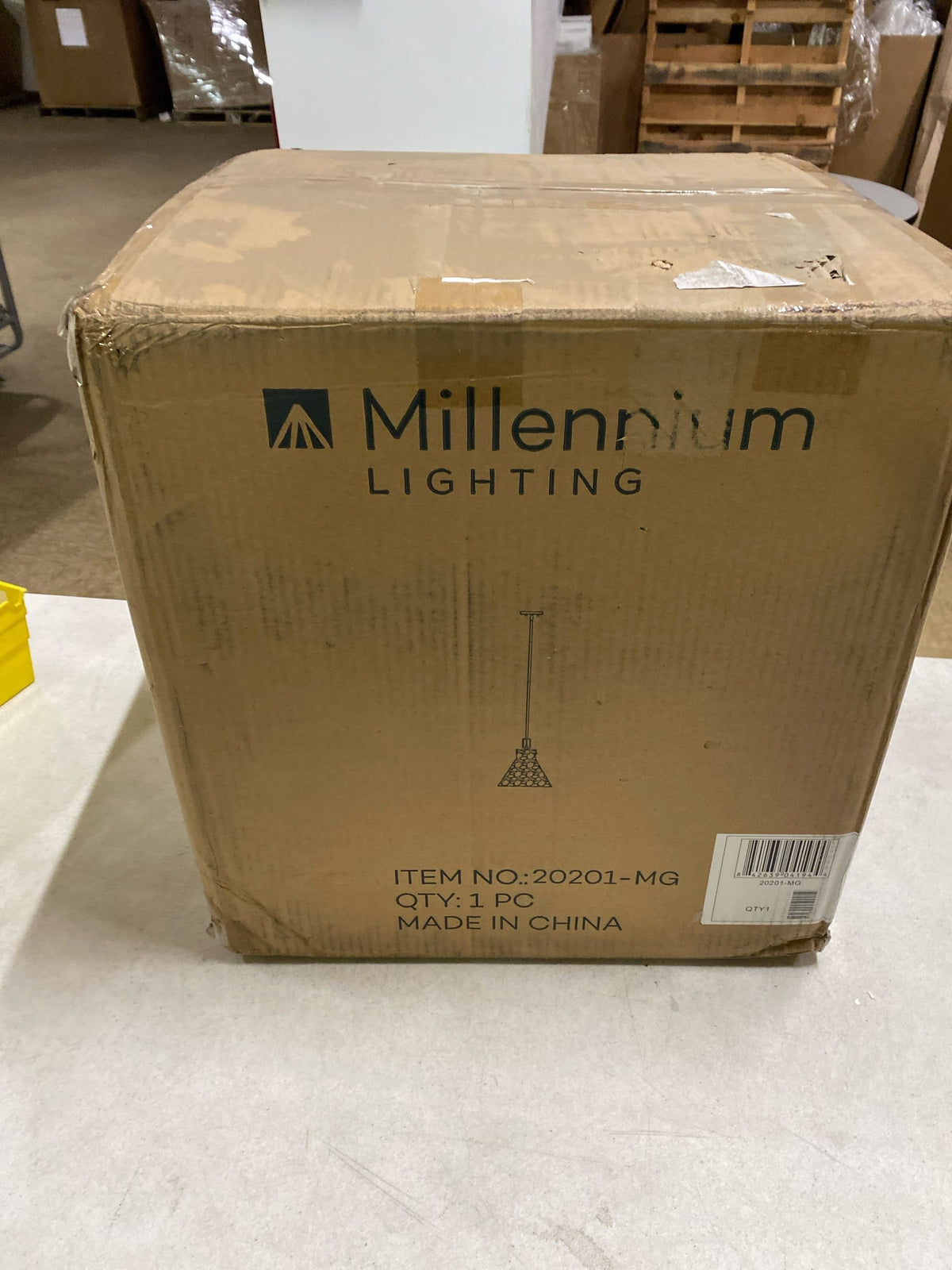 ML Lighting 20201-MG Barlon 1-Light Pendant light in Modern Gold Finish