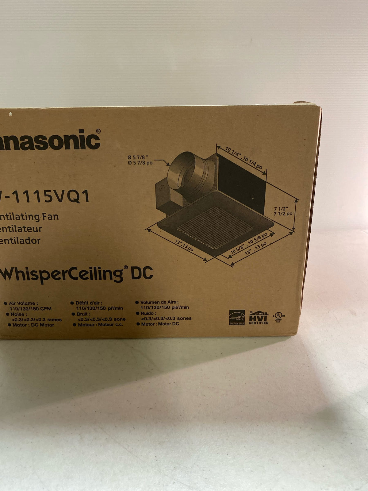 Panasonic FV-1115VQ1 WhisperCeiling DC Ventilation Fan