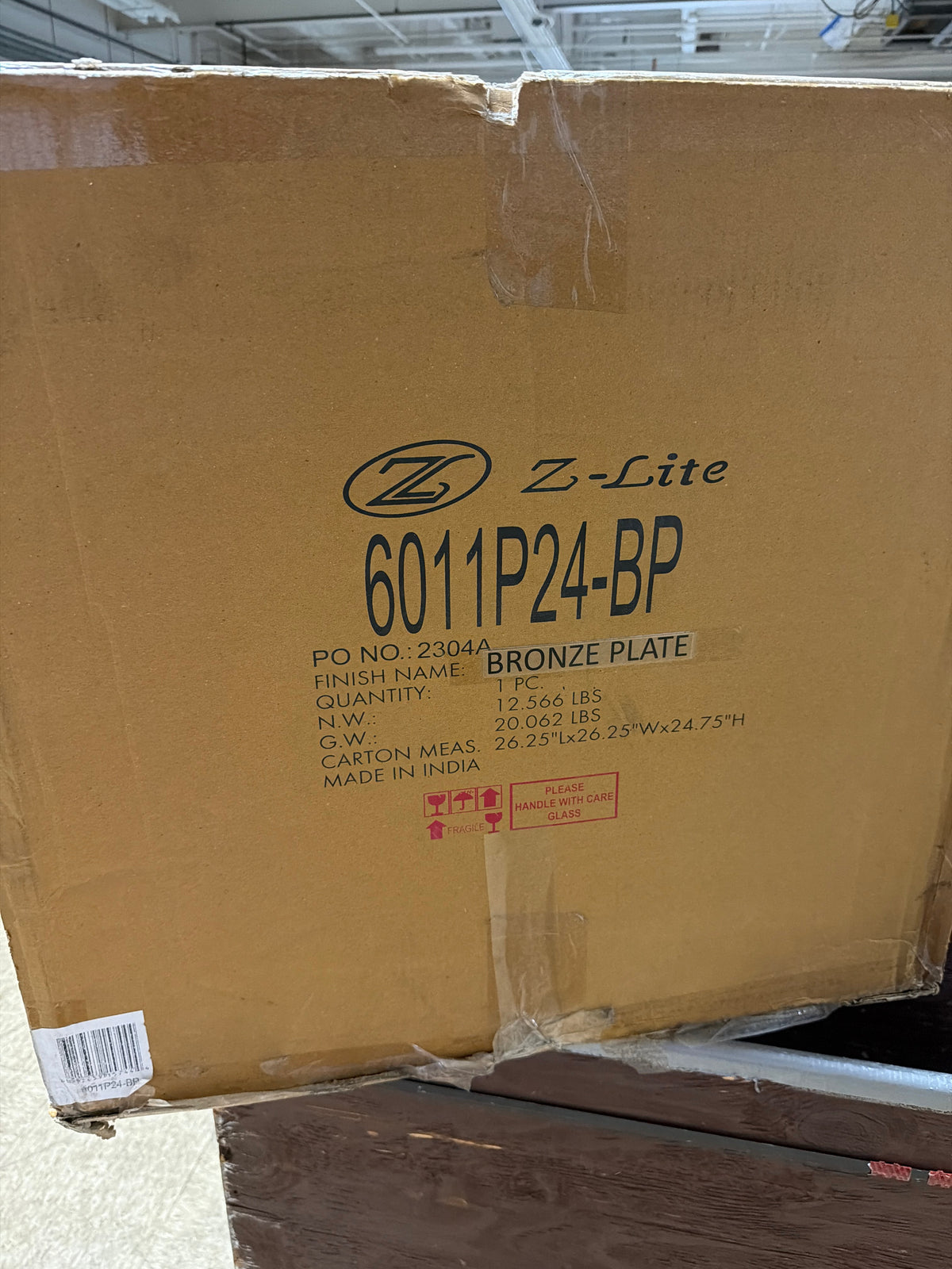 Z-Lite 1 Light Pendant 6011P24-BP
