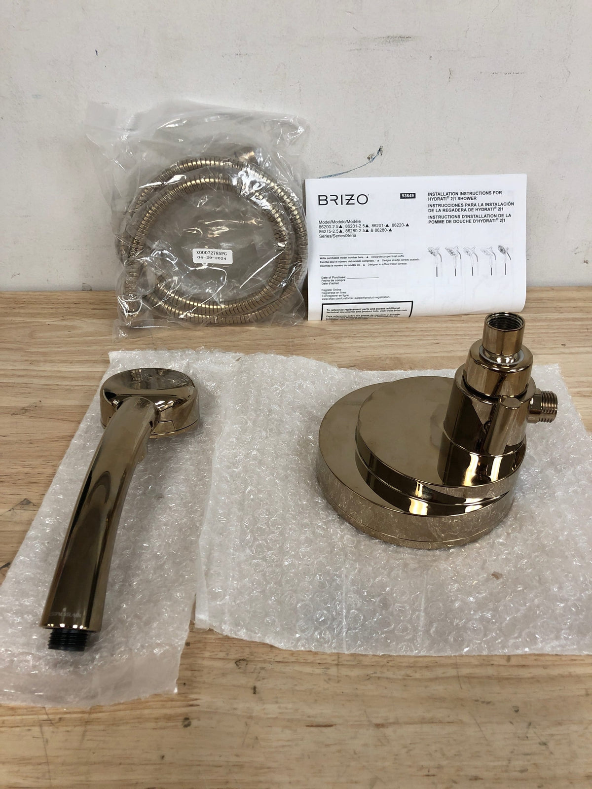 Brizo 86275-PG-2.5 Hydrati 2.5 GPM Multi Function Shower Head - Polished Gold