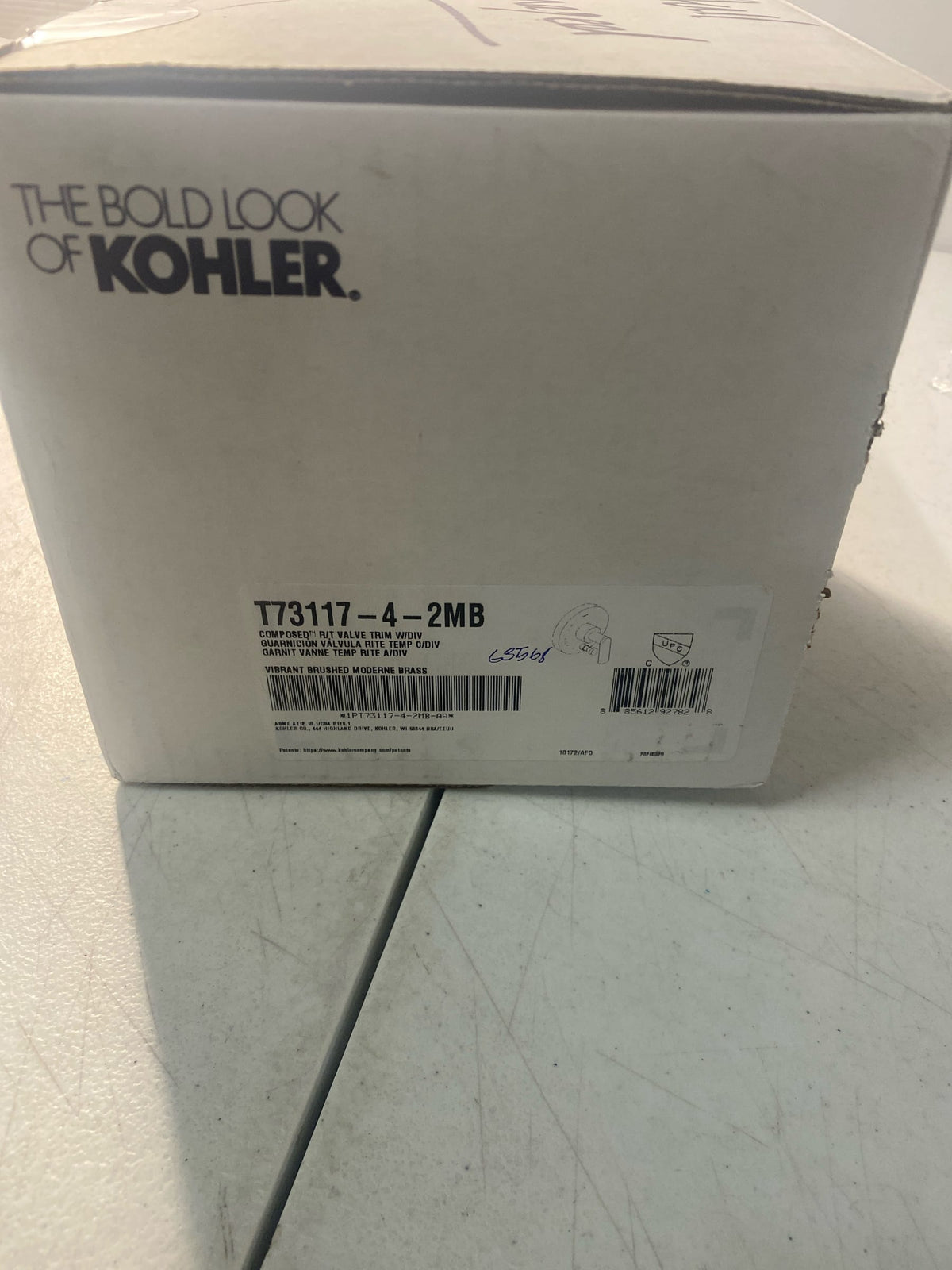 Kohler K-T73117-4-2MB Composed Two Function Pressure Balanced Valve Trim Only with Single Lever Handle and Integrated Diverter - Less Rough In - Vibrant Brushed Moderne Brass
