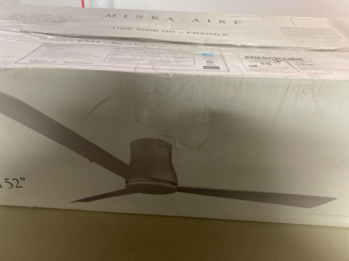 MinkaAire F873-CL Simple Flush 52" 3 Blade Indoor / Outdoor Ceiling Fan with Remote Control - Coal