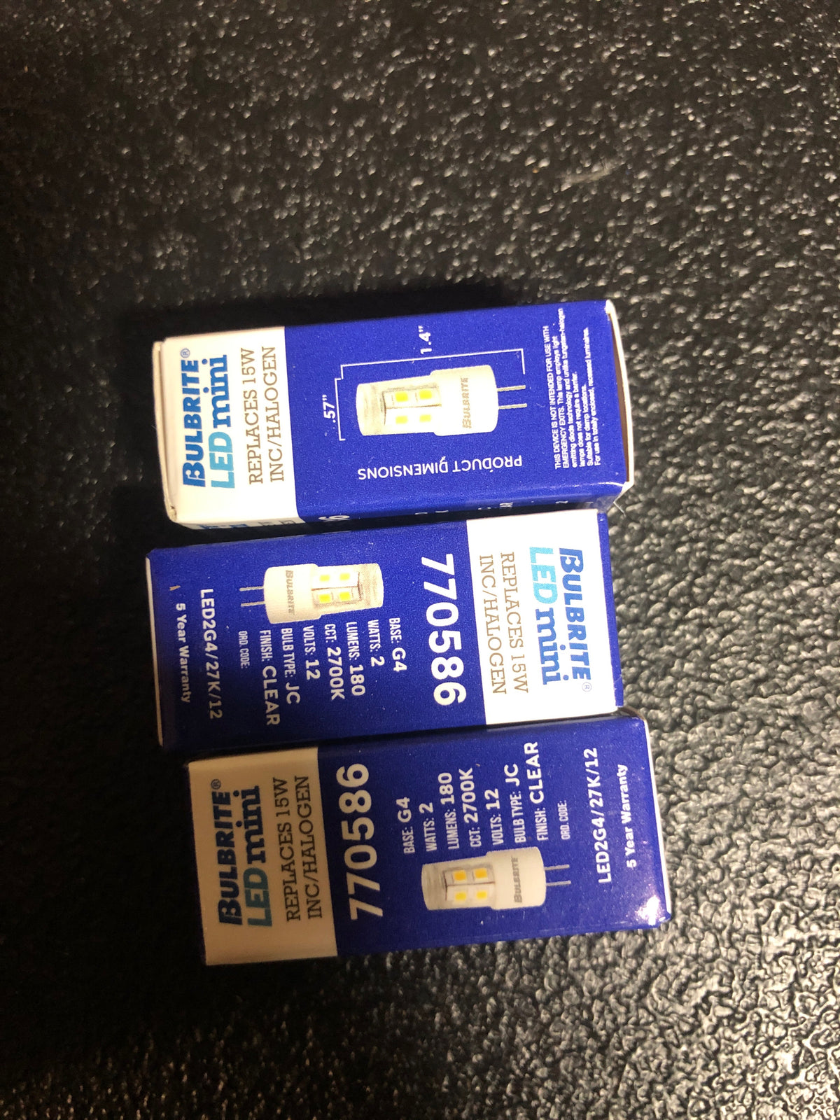Bulbrite 861521 Pack of (3) 2 Watt G4 LED Bulbs - 180 Lumens, 2700K, and 80CRI - Clear