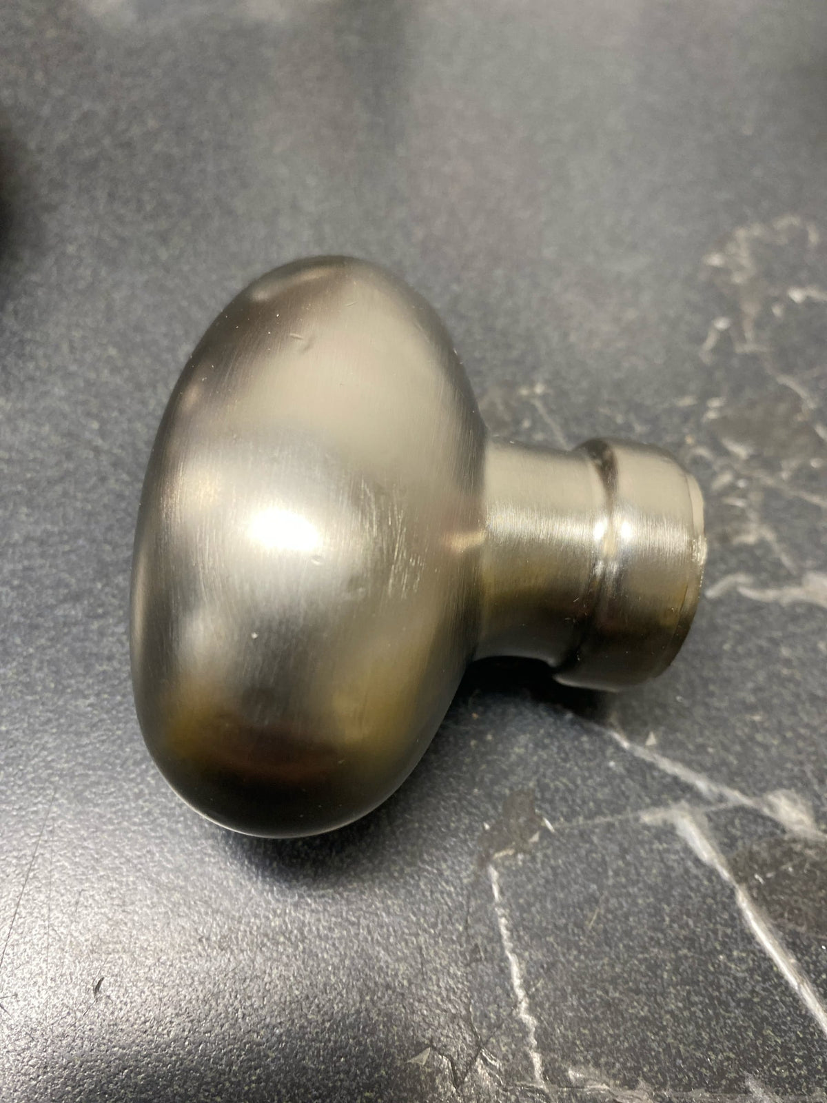 Baldwin 5225056FD Egg Reversible Non-Turning Two-Sided Dummy Door Knob Set with Classic Rosette from the Estate Collection - Lifetime Satin Nickel