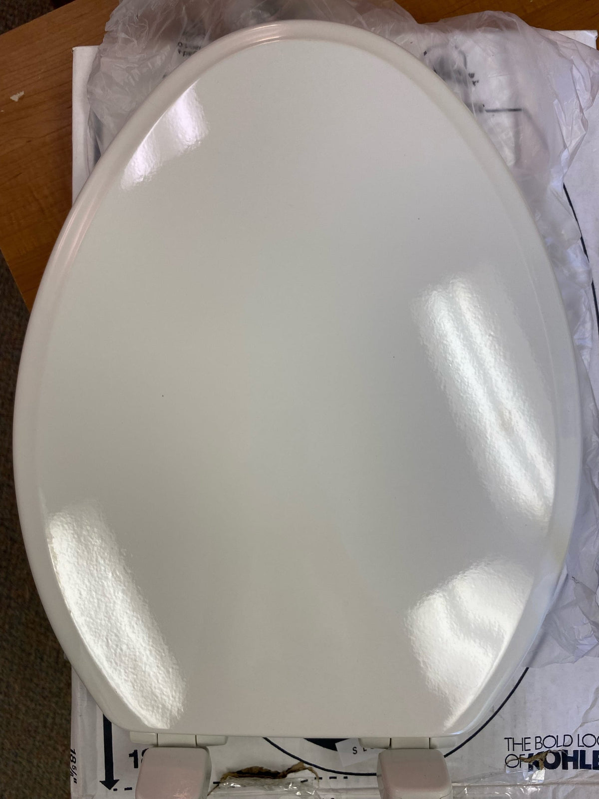Kohler K-20454-0 Ridgewood Elongated Molded Wood Toilet Seat with Quiet-Close - White