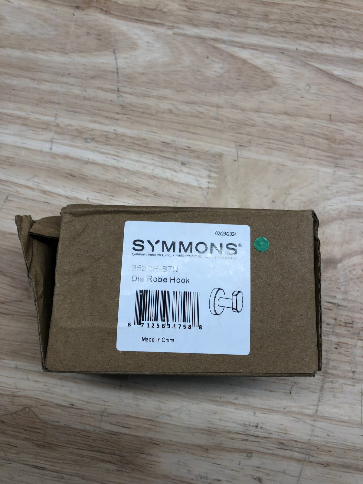 Symmons 353RH-STN Dia Single Robe Hook - Satin Nickel