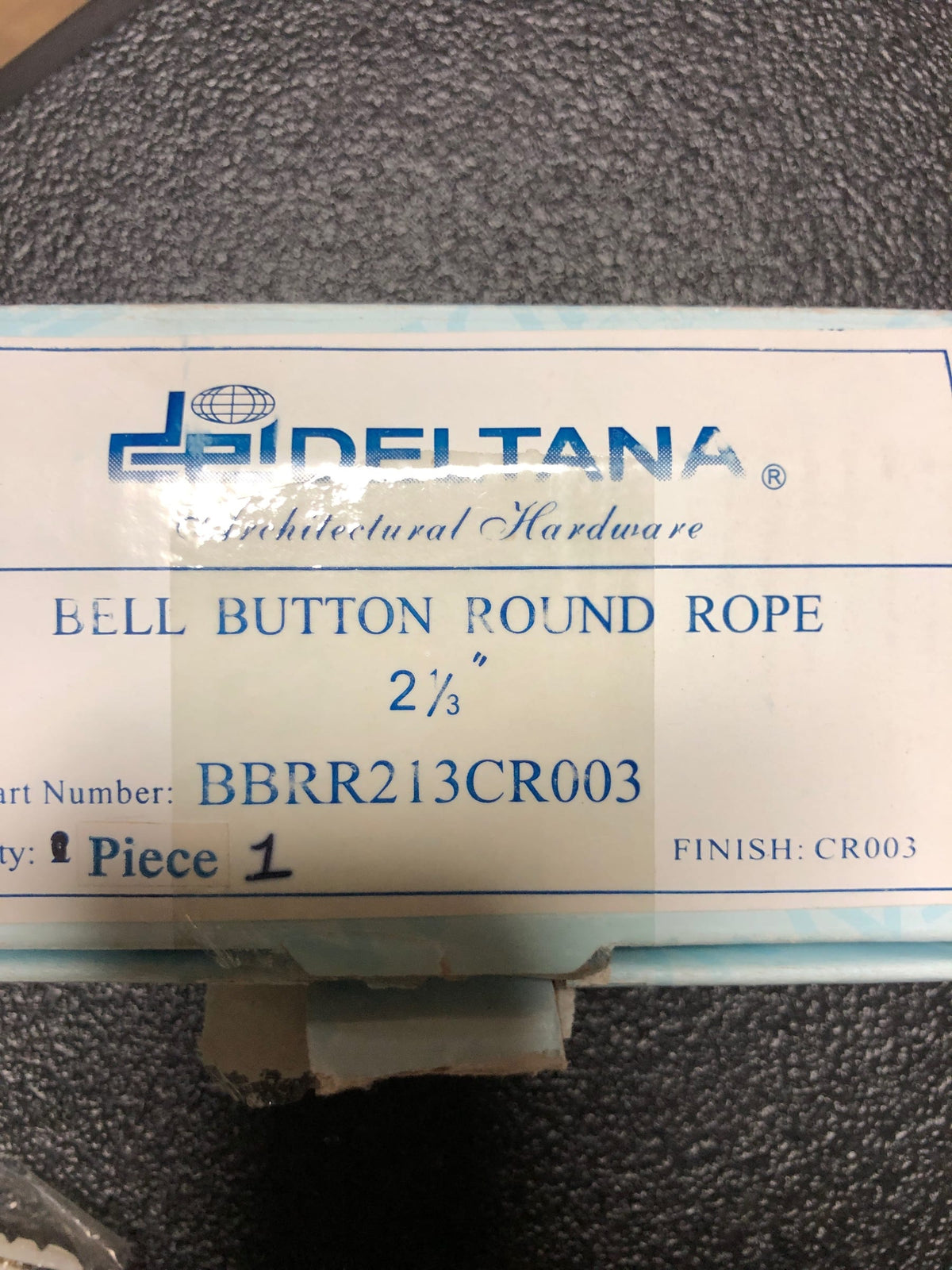 Deltana BBRR213CR003 2-1/4" Solid Brass Round Rope Bell Button - Polished Brass