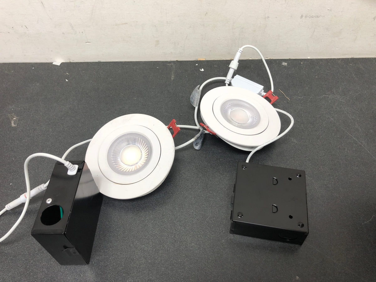 Globe Electric 50467 Pack of (2) Globe Smart Collection LED Smart Canless Recessed Light 4" Reflector Recessed Trim- Airtight - White