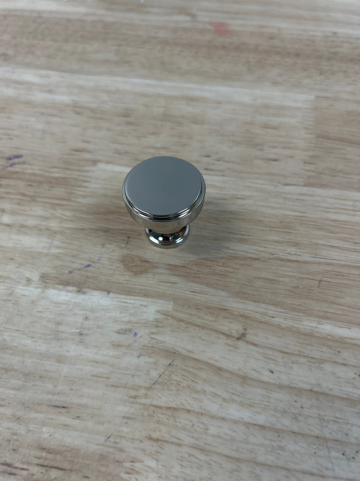 Belwith Keeler B077459-14 Brownstone 1-1/4" Stepped Round Cabinet Knob / Drawer Knob - Polished Nickel