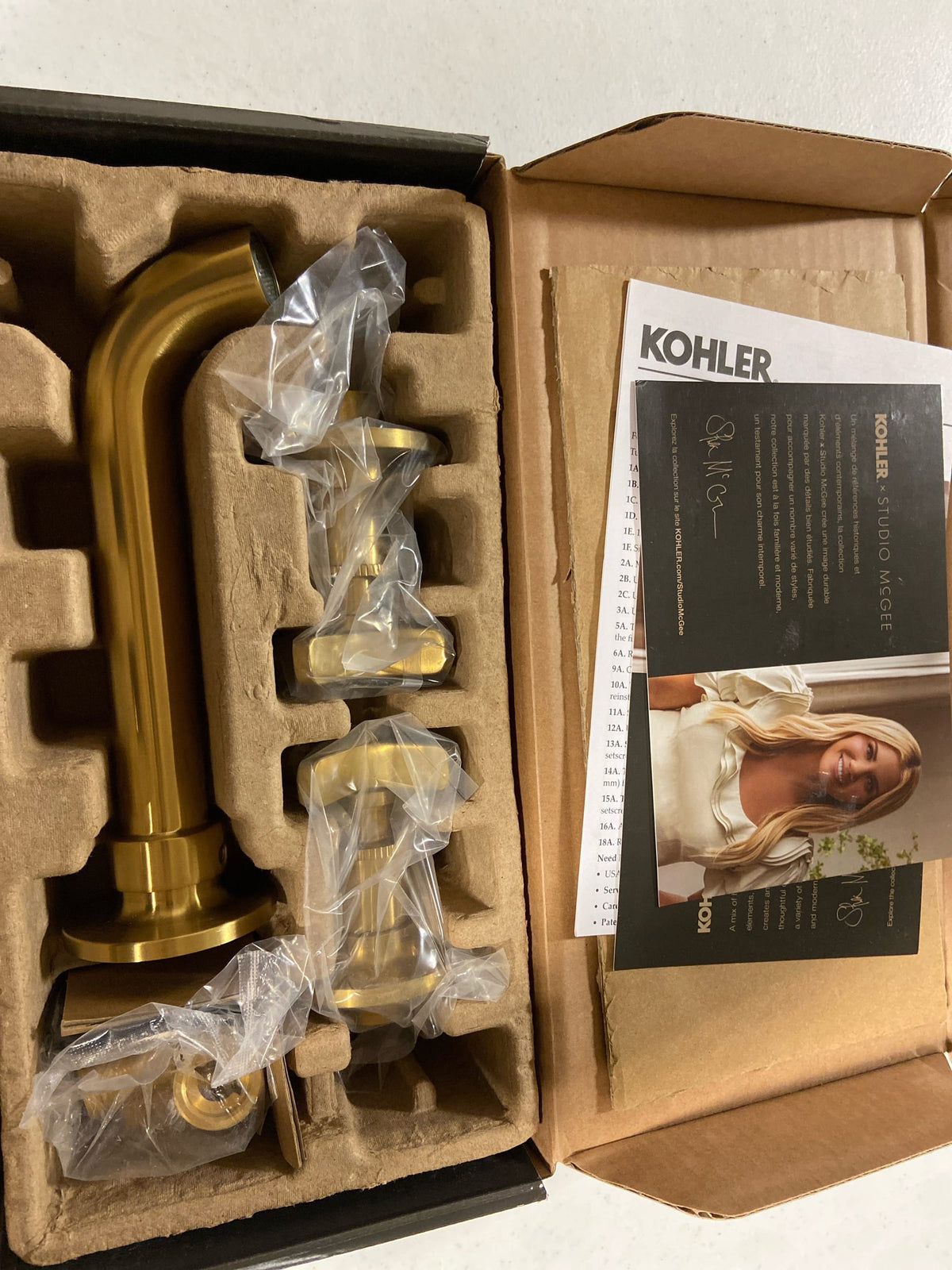 Kohler K-T35910-3-2MB Castia by Studio McGee Wall Mounted Tub Filler - Vibrant Brushed Moderne Brass