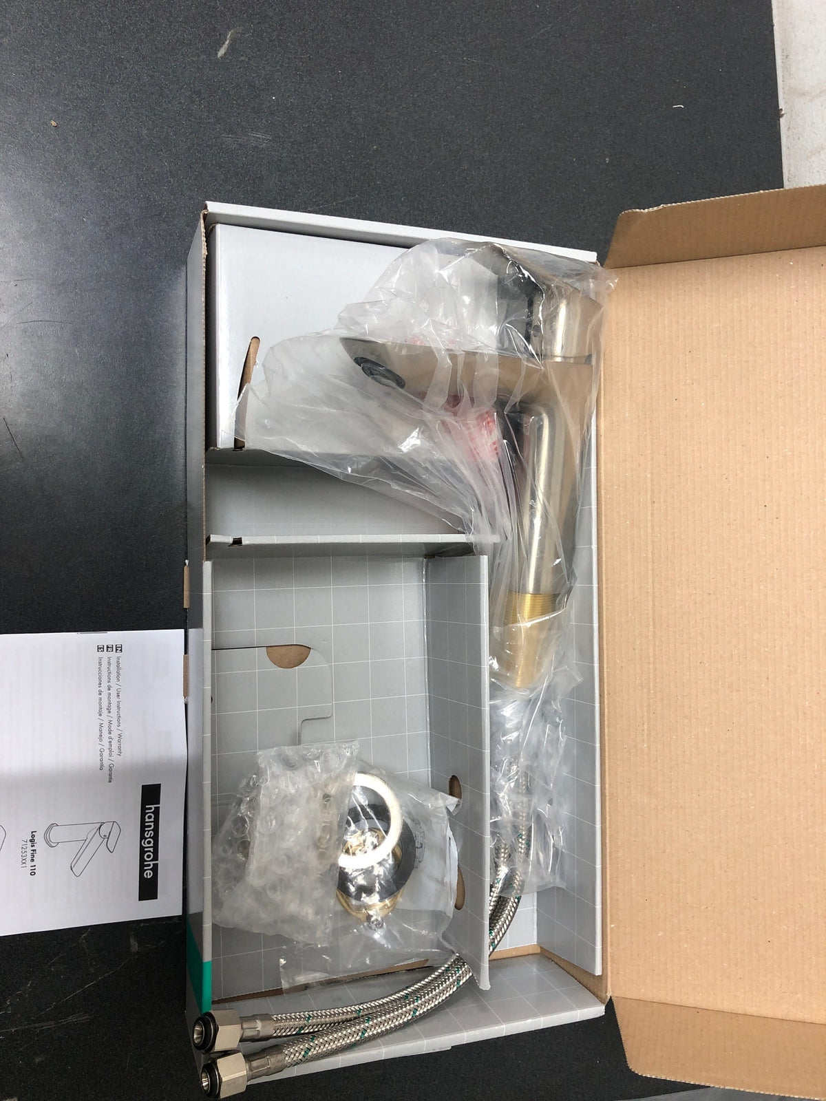 Hansgrohe 71253821 Logis Fine 1.2 GPM Single Hole Bathroom Faucet 110 with ComfortZone, EcoRight, and AirPower Technology - Less Drain Assembly - Brushed Nickel