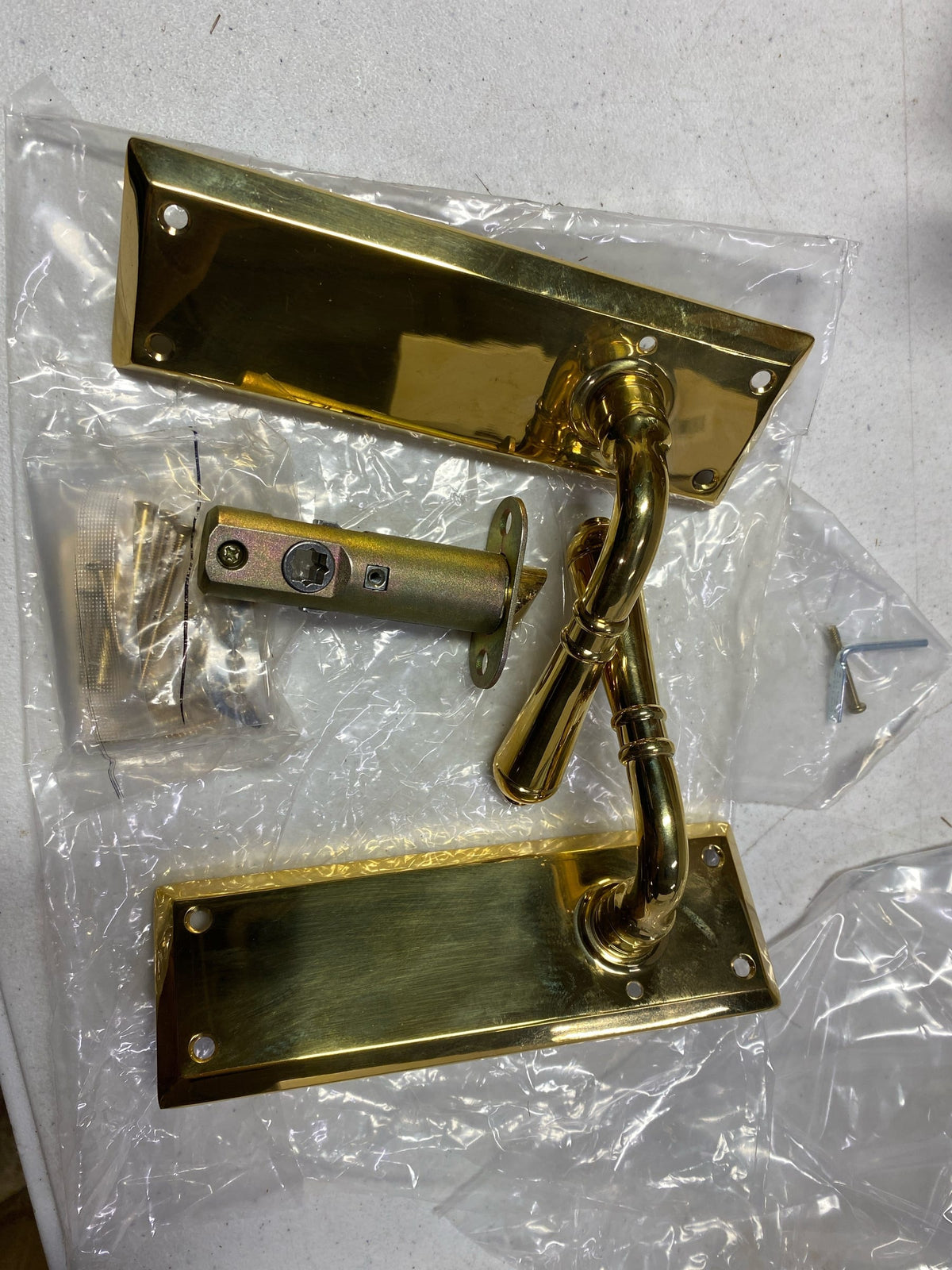 Emtek 8204US3NL 7-1/8" Height Quincy Sideplate Classic Brass Privacy Entry Set - Unlacquered Brass