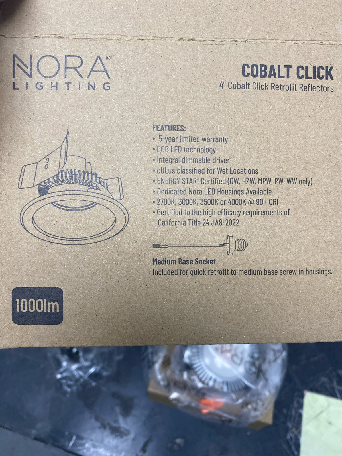 Nora Lighting NLCBC2-45130BB/10LE4 Cobalt 4" Integrated LED Open Recessed Trim - Black