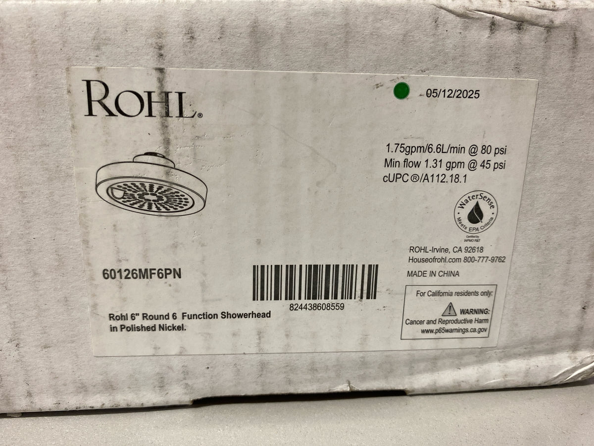 Rohl 60126MF6PN 1.8 GPM Multi Function Rain Shower Head - Polished Nickel
