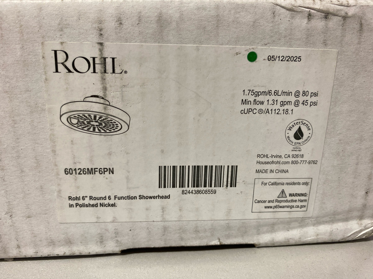 Rohl 60126MF6PN 1.8 GPM Multi Function Rain Shower Head - Polished Nickel