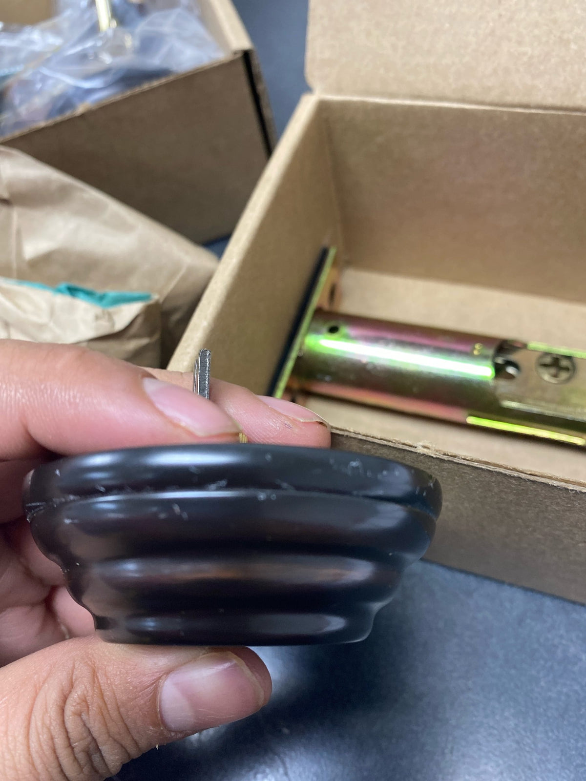 Emtek 8355US10B Low Profile Style Brass Modern Double Cylinder Deadbolt - Oil Rubbed Bronze