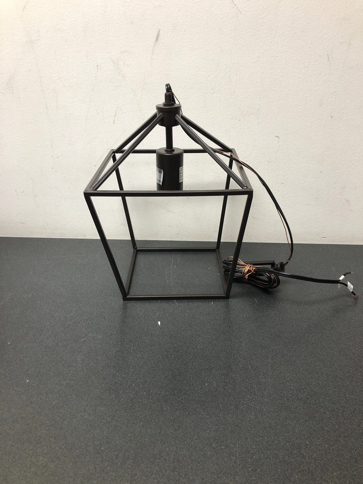 Home decorators collection 16201 Weyburn 1-Light Bronze Farmhouse Mini Pendant Light Fixture with Caged Metal Shade