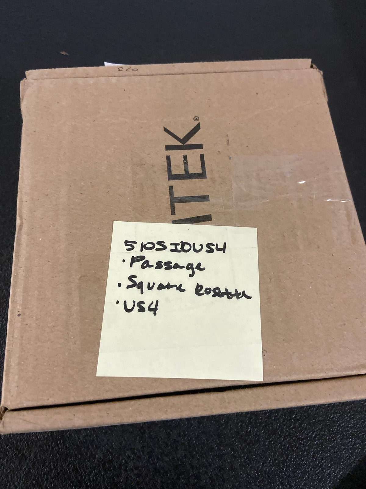 Emtek 510SIOUS4( RH)Sion Square Rosette Passage Door Lever Set from the Modern Brass Collection - Satin Brass