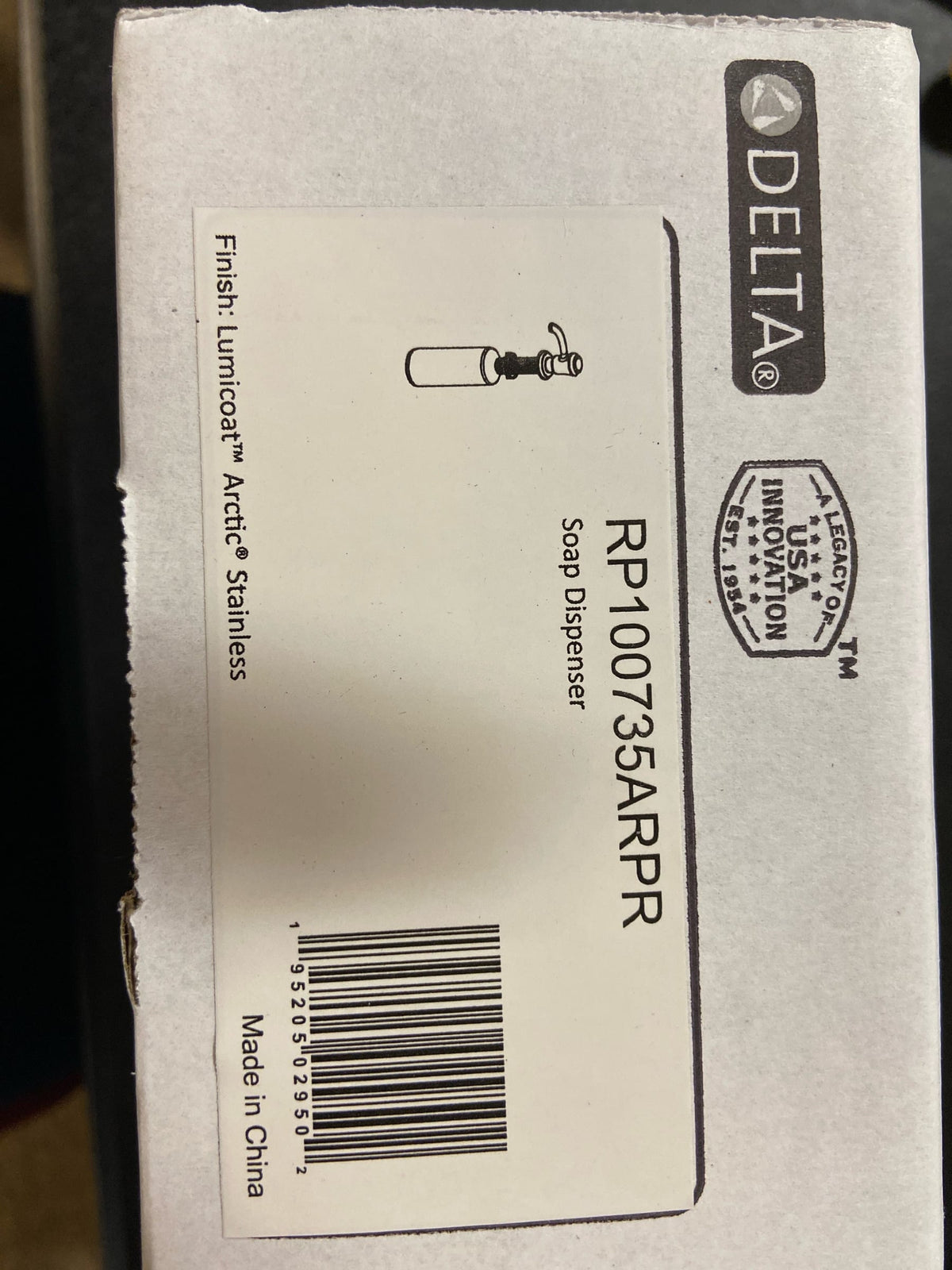 Delta RP100735ARPR Cassidy soap Dispenser, Lumicoat Arctic Stainless