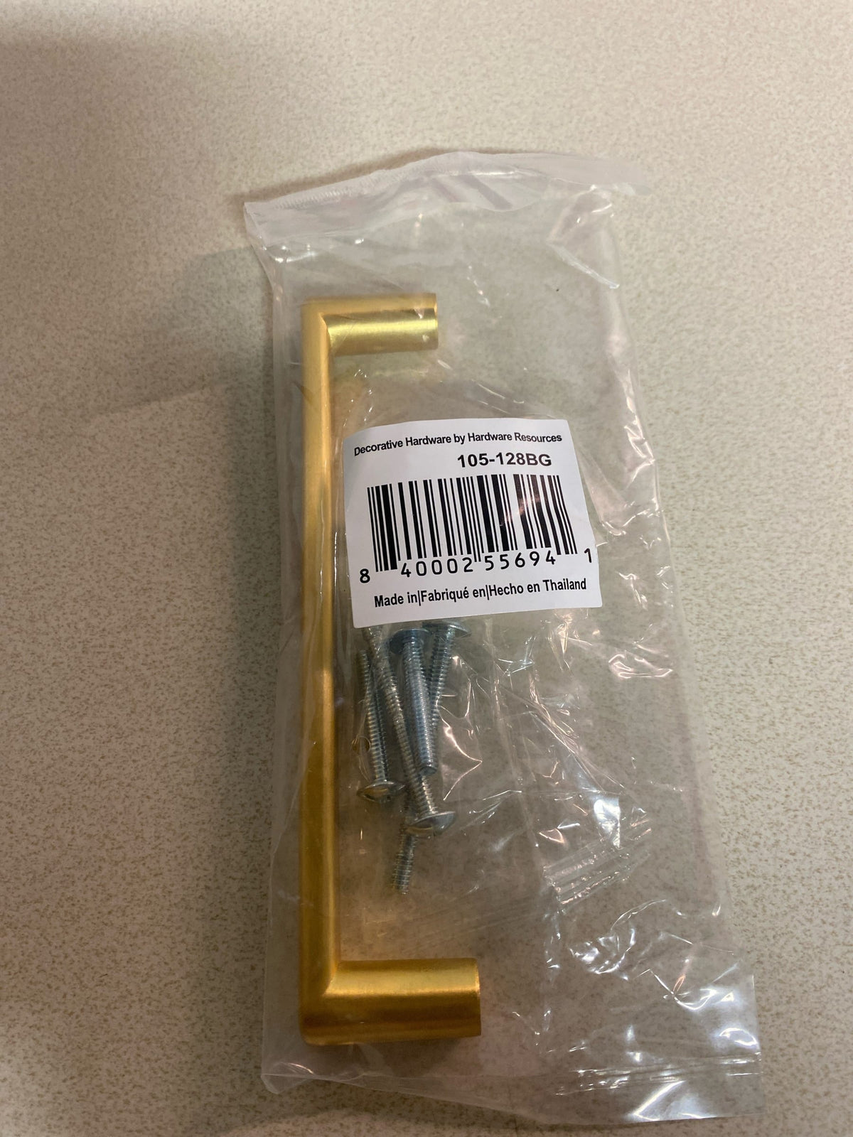 Elements 105-128BG Gibson 5-1/16" Center to Center Contemporary Cabinet Handle / Drawer Pull - Brushed Gold