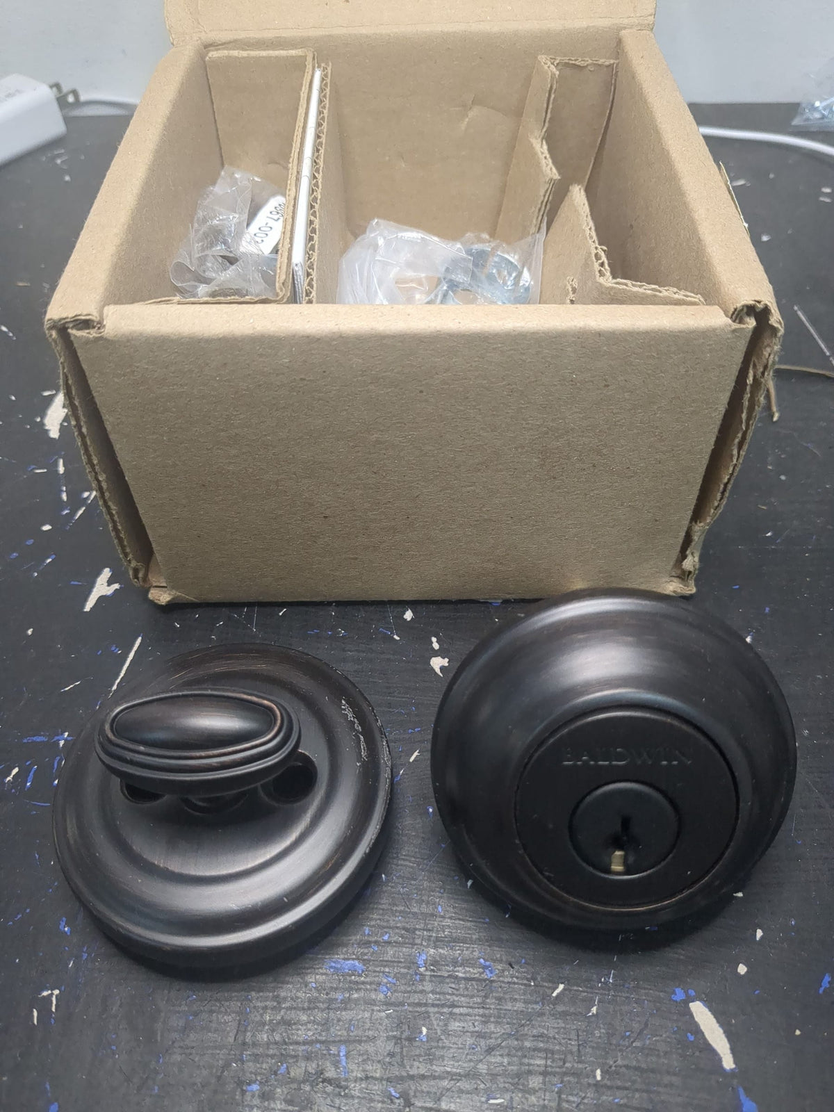Baldwin SCTRD112 Traditional Round Single Cylinder Keyed Entry Deadbolt - Venetian Bronze