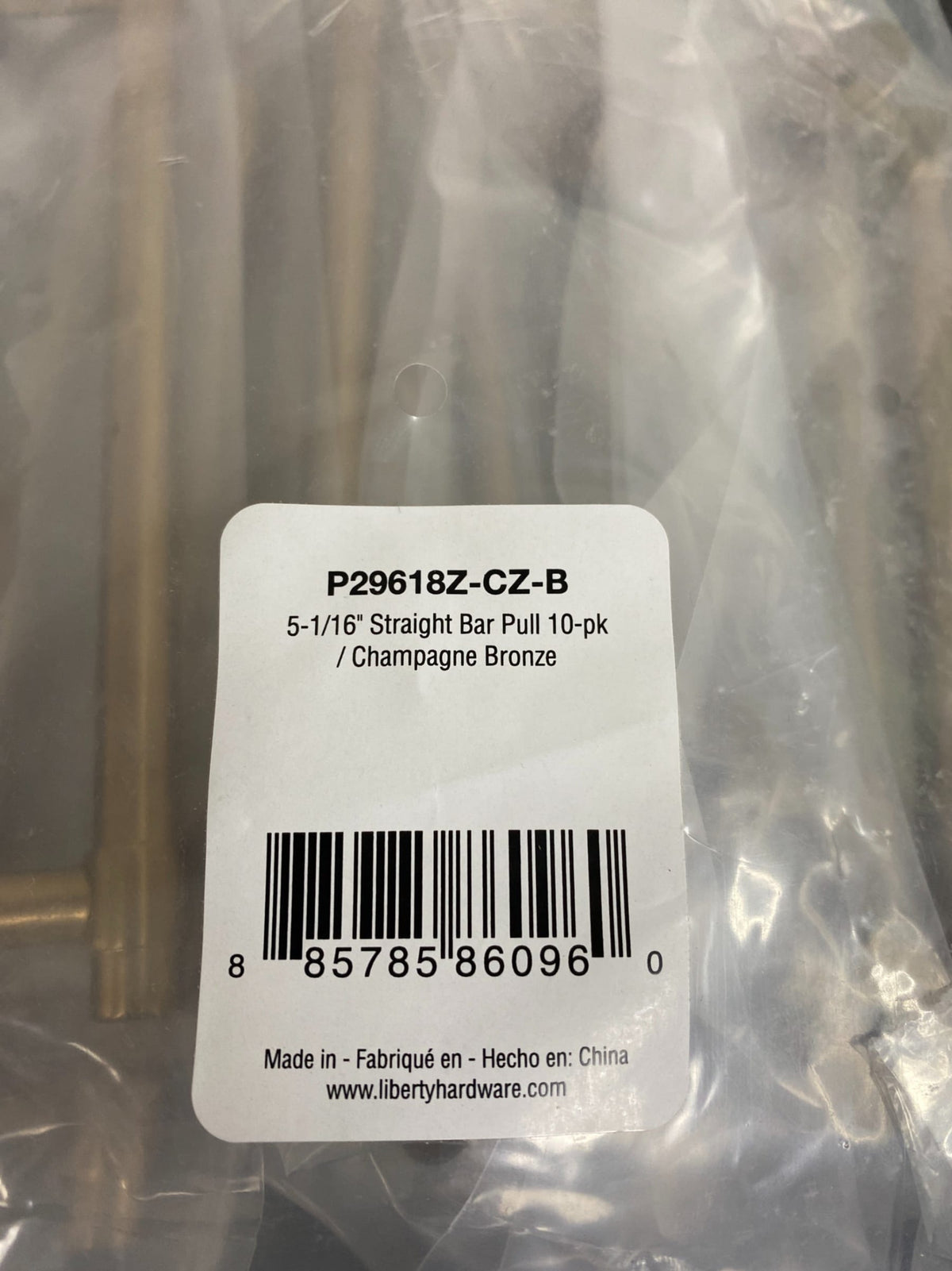 Franklin Brass P29618Z-CZ-B 5-1/16 Inch Center to Center Bar Cabinet Pull - Pack of 10 - Champagne Bronze