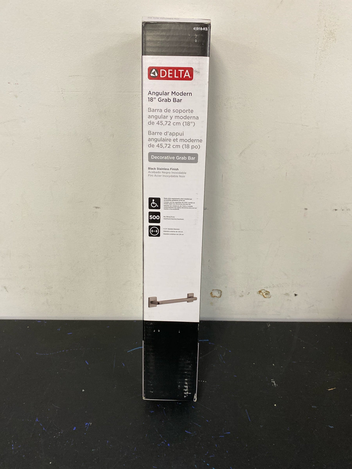 Delta 41918-KS 18" Bathroom Grab Bar - Black Stainless