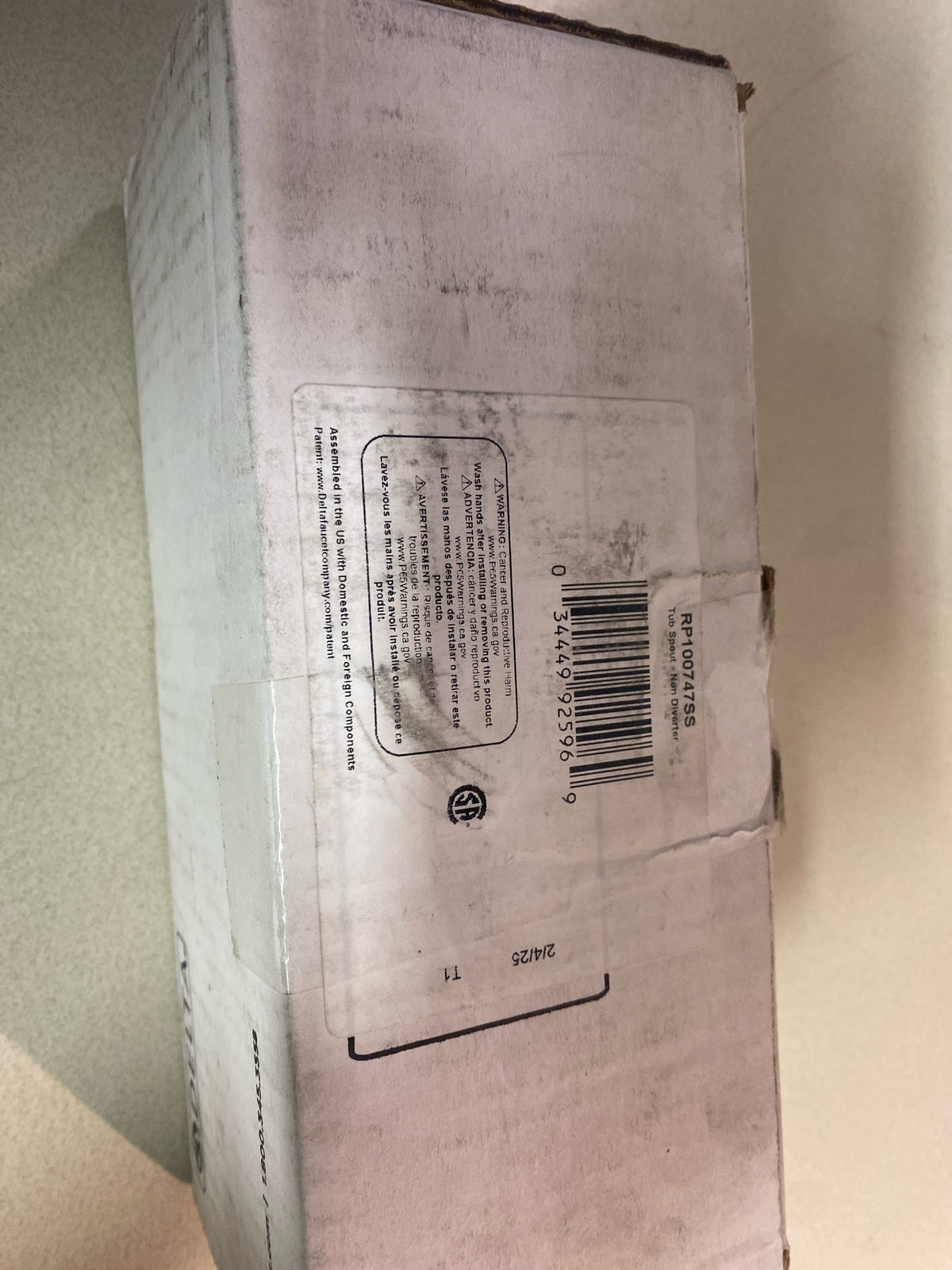 Delta RP100747SS Dryden Standard Tub Spout in Stainless Steel