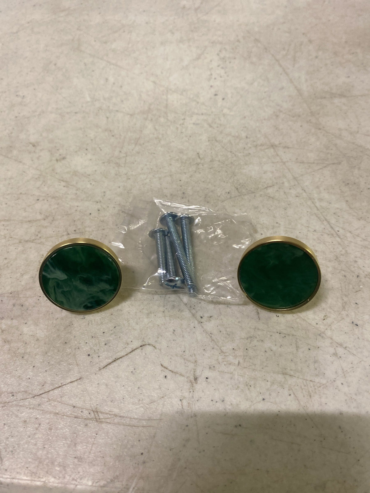 Amerock 2PK36971EMG Accents 1-1/4 Inch Round Cabinet Knob - Pack of 2 - Gold / Emerald Green