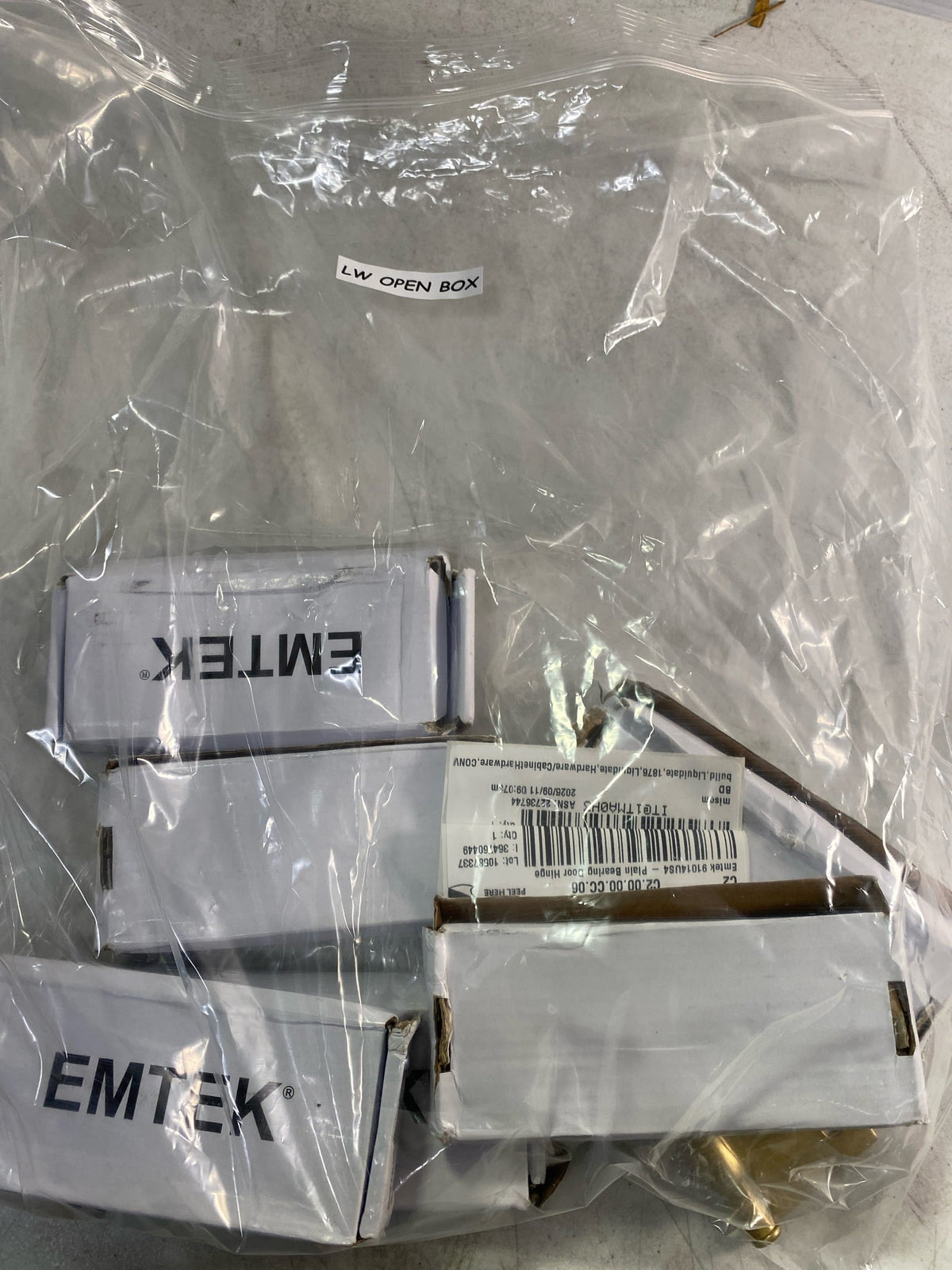 Emtek 95014US4 4 Inch x 4 Inch Spring Square Corner Mortise Hinge - Pair - Satin Brass