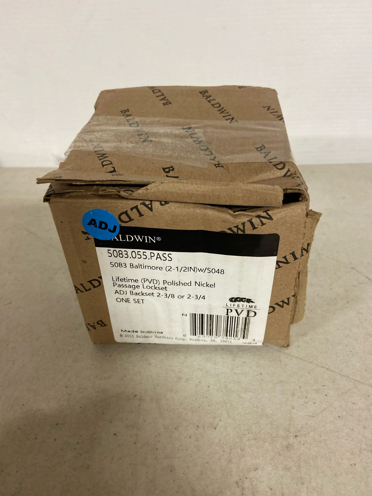 Baldwin 5083055PASS Baltimore Passage Door Knob Set with 5048 Rose from the Estate Collection - Polished Nickel
