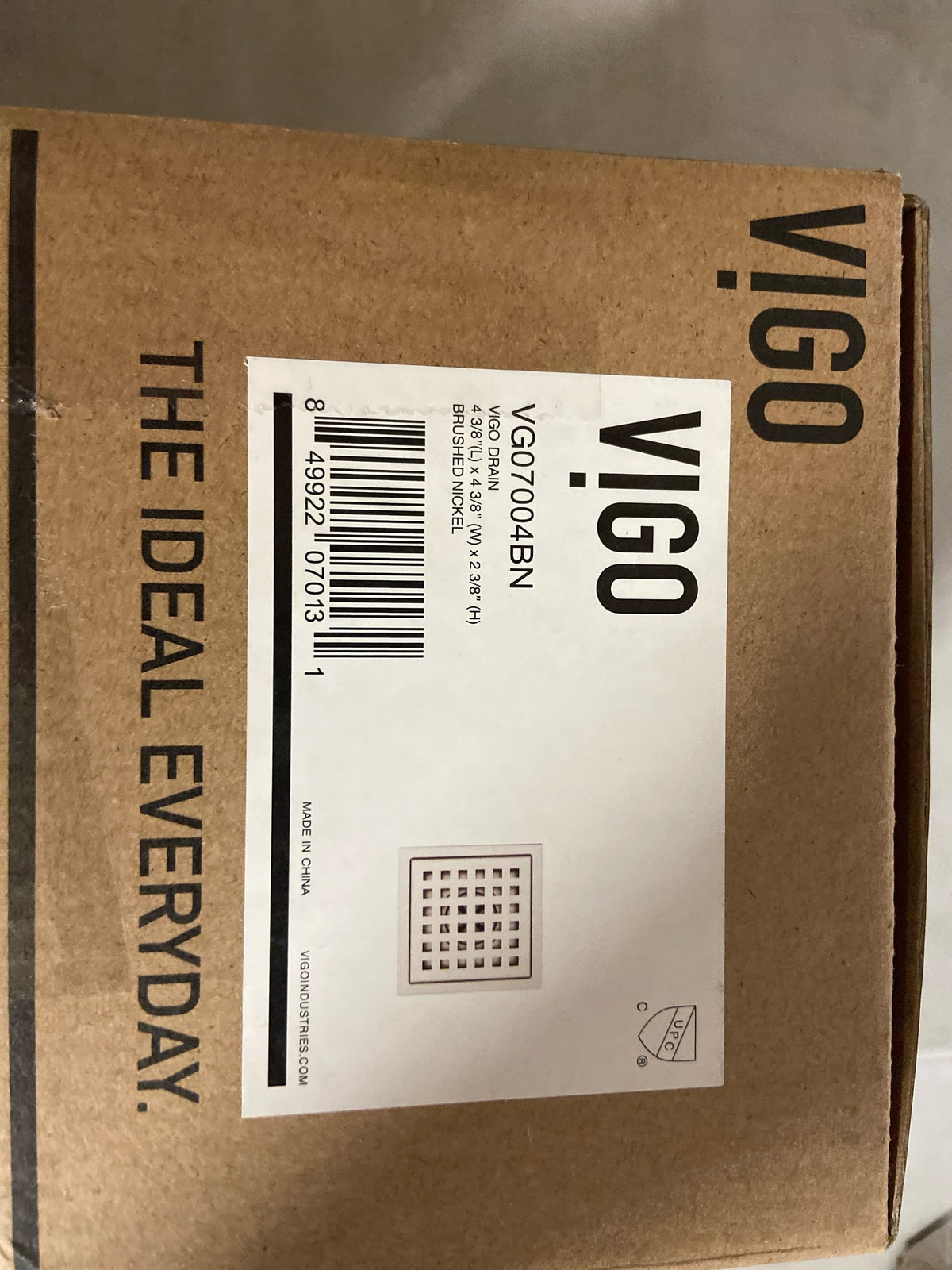 Vigo VG07004BN Shower Drain 2-1/4" Connection Pattern Grate Shower Floor Drain - Brushed Nickel