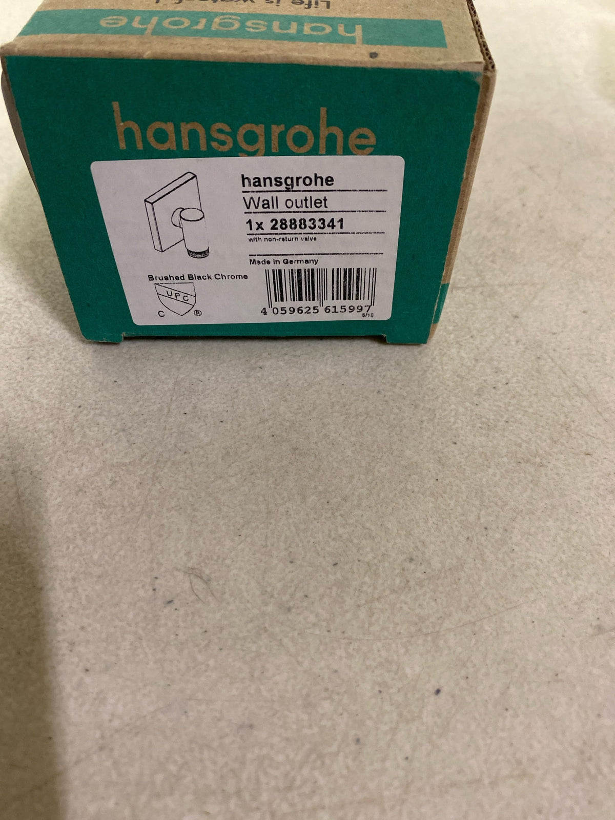 Hansgrohe 28883341 Wall Outlet E with Check Valve - Square - Brushed Black Chrome