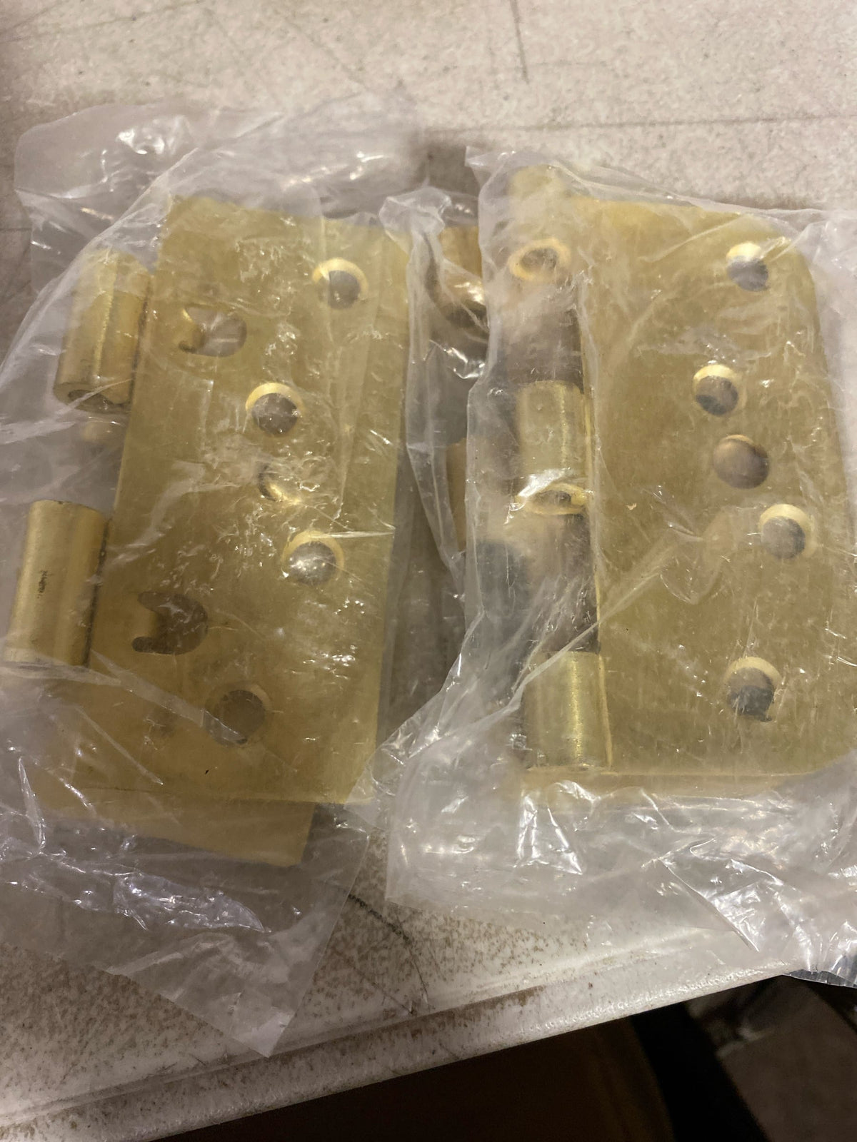 Deltana DE44058TT4 4 x 4 Plain Bearing 5/8" Radius Corner Full Mortise Hinge - Pair - Brushed Brass