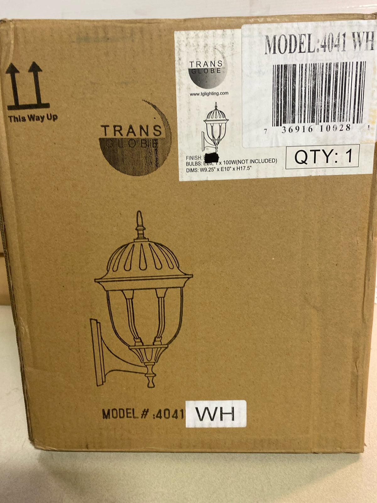 Trans Globe Lighting 4041 WH Single Light Up Lighting Outdoor Large Wall Sconce from the Outdoor Collection - White