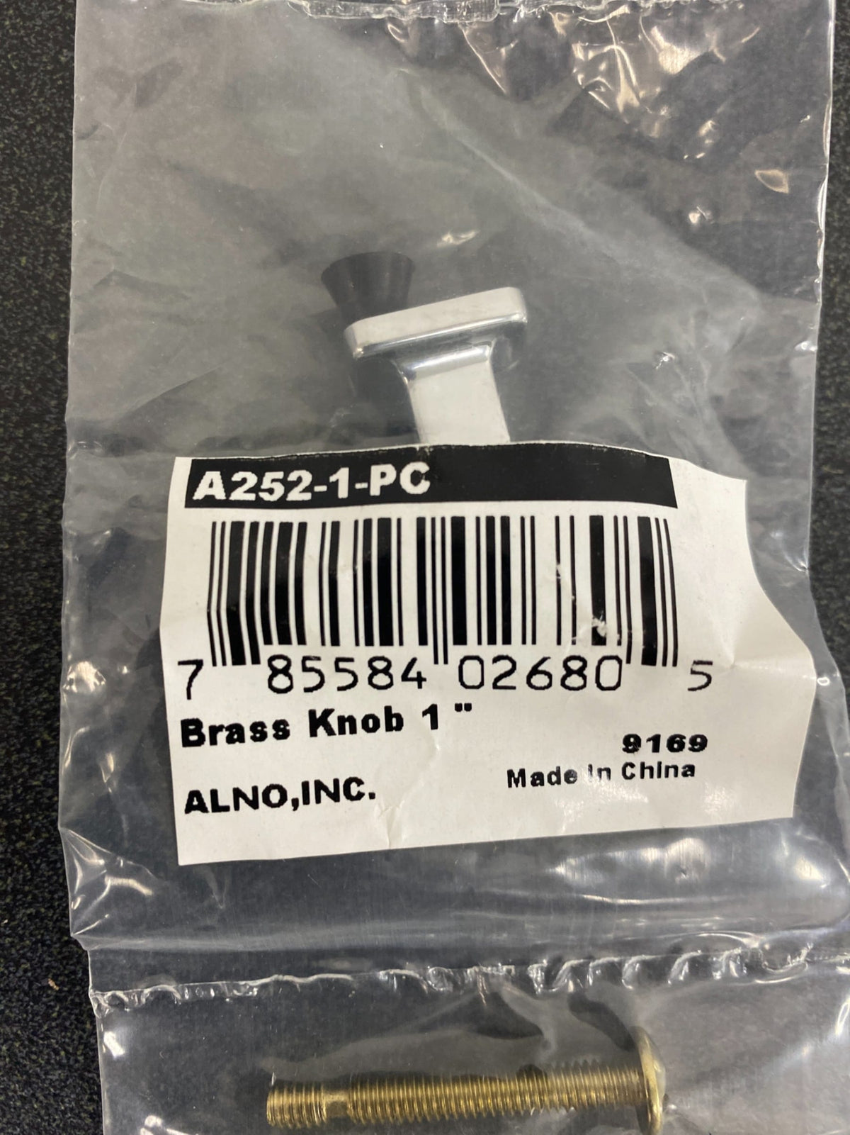 Alno A252-1-PC Cloud 1" Solid Brass Rectangular "T" Cabinet Knob - Polished Chrome
