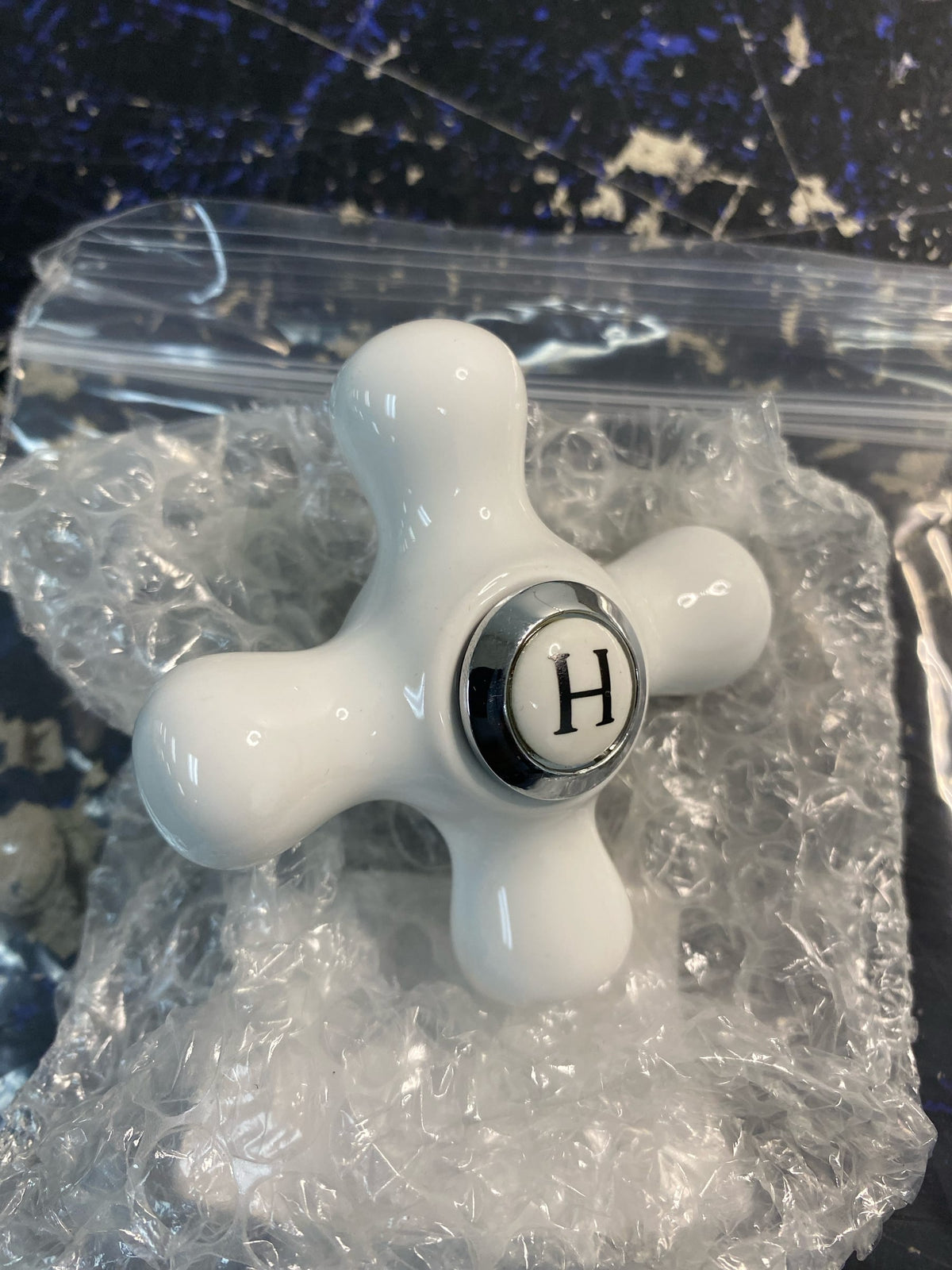 Kingston Brass KBH1601PXH Hot Porcelain Cross Handle, 3/8" X 16PT - Polished Chrome