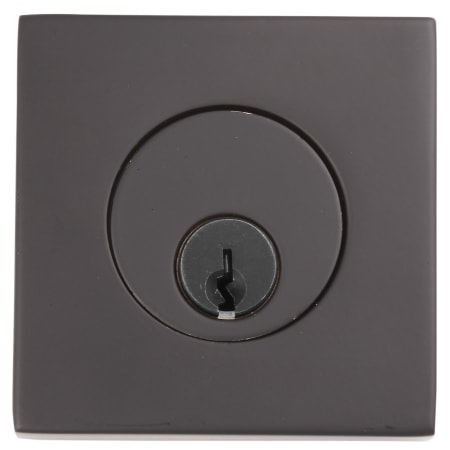 Emtek 8369US19 Square Style Brass Modern Double Cylinder Deadbolt - Flat Black
