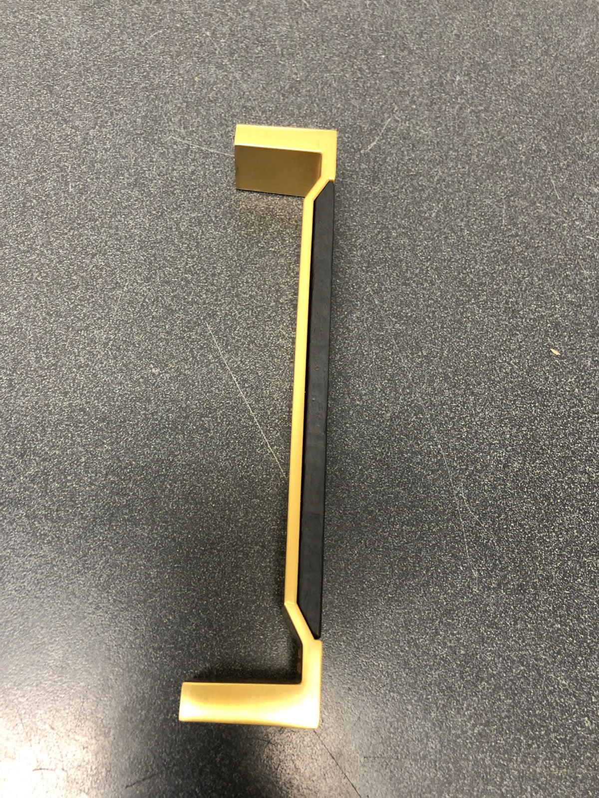 Belwith Keeler B076710WB-BGB Fuse 6-5/16 Inch (160 mm) Center to Center Wood Inlay Cabinet Handle / Drawer Pull - Brushed Golden Brass With Black Wood
