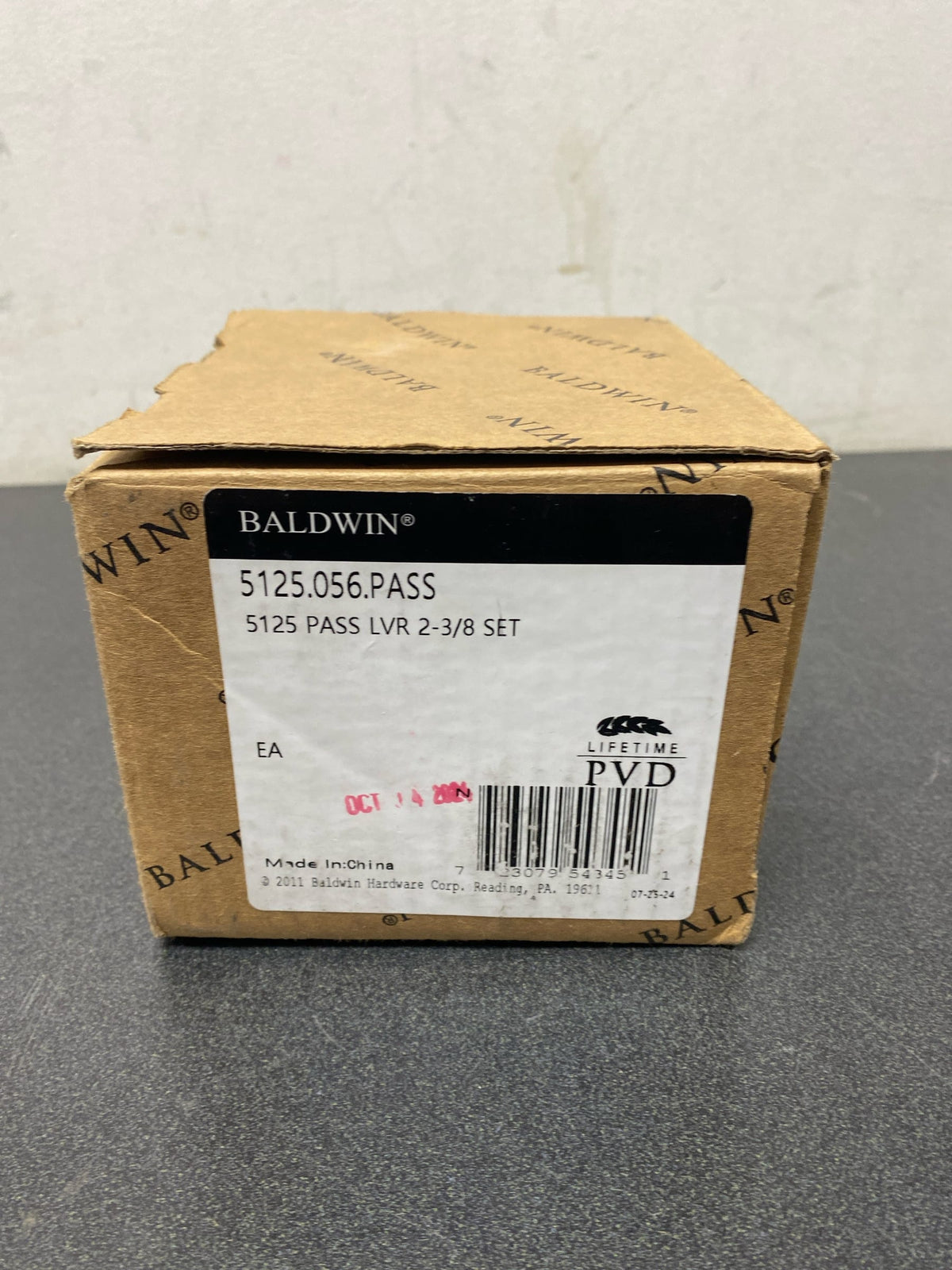 Baldwin 5125056PASS 5125 Passage Door Lever Set with 5048 Rose from the Estate Collection - Lifetime Satin Nickel