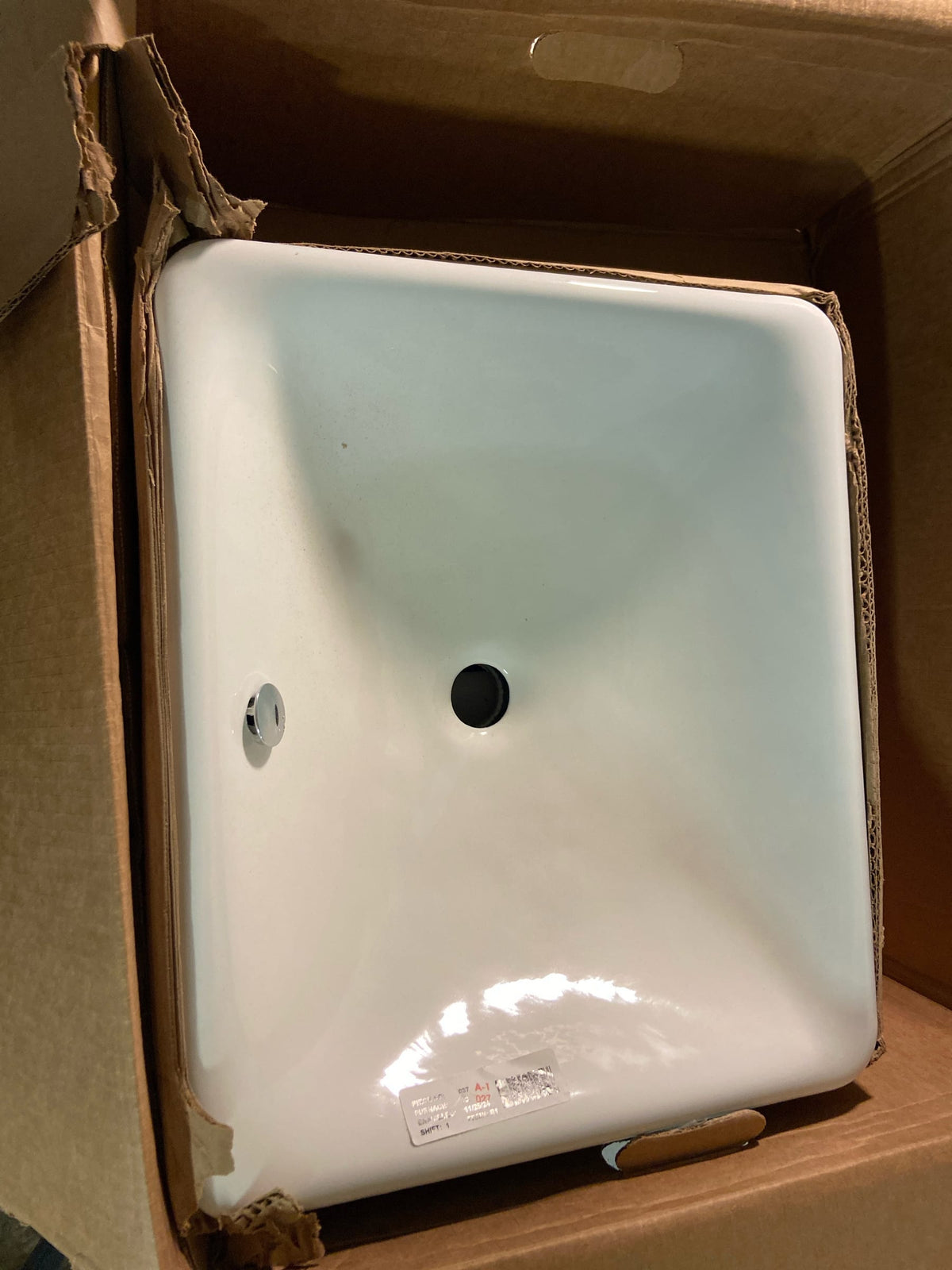 Kohler K-5400-0 Iron Plains 18-9/16" Drop In Enameled Cast Iron Bathroom Sink with Overflow - White