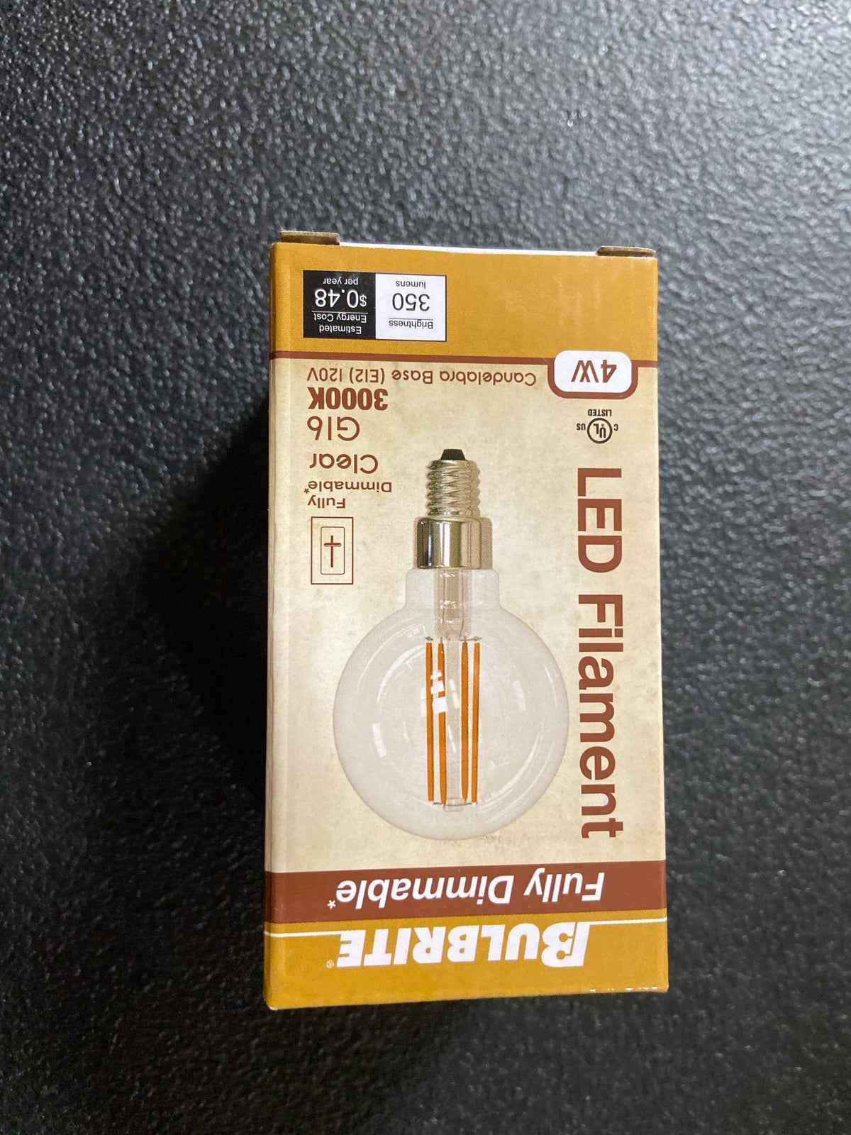 Bulbrite 776744 - LED4G16/30K/FIL/4/JA8 G16 Globe LED Light Bulb